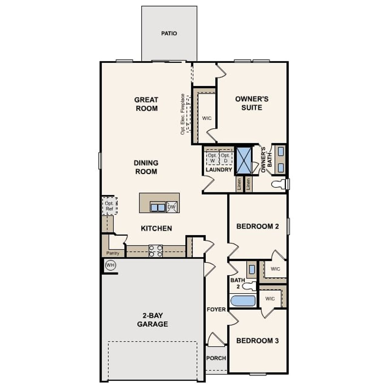2D floor plan layout for the Cardinal by Century Communities in Carpenter Farms, Lincolnton, NC (Image 2). 2D floor plan layout for the Cardinal by Century Communities in Carpenter Farms, Lincolnton, NC (Image 2).