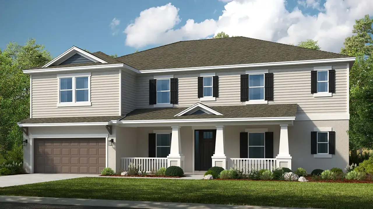 Representative exterior photo of a completed home built from the Tradewinds by Taylor Morrison in Hammock at Two Rivers, Zephyrhills, FL (Image 2).