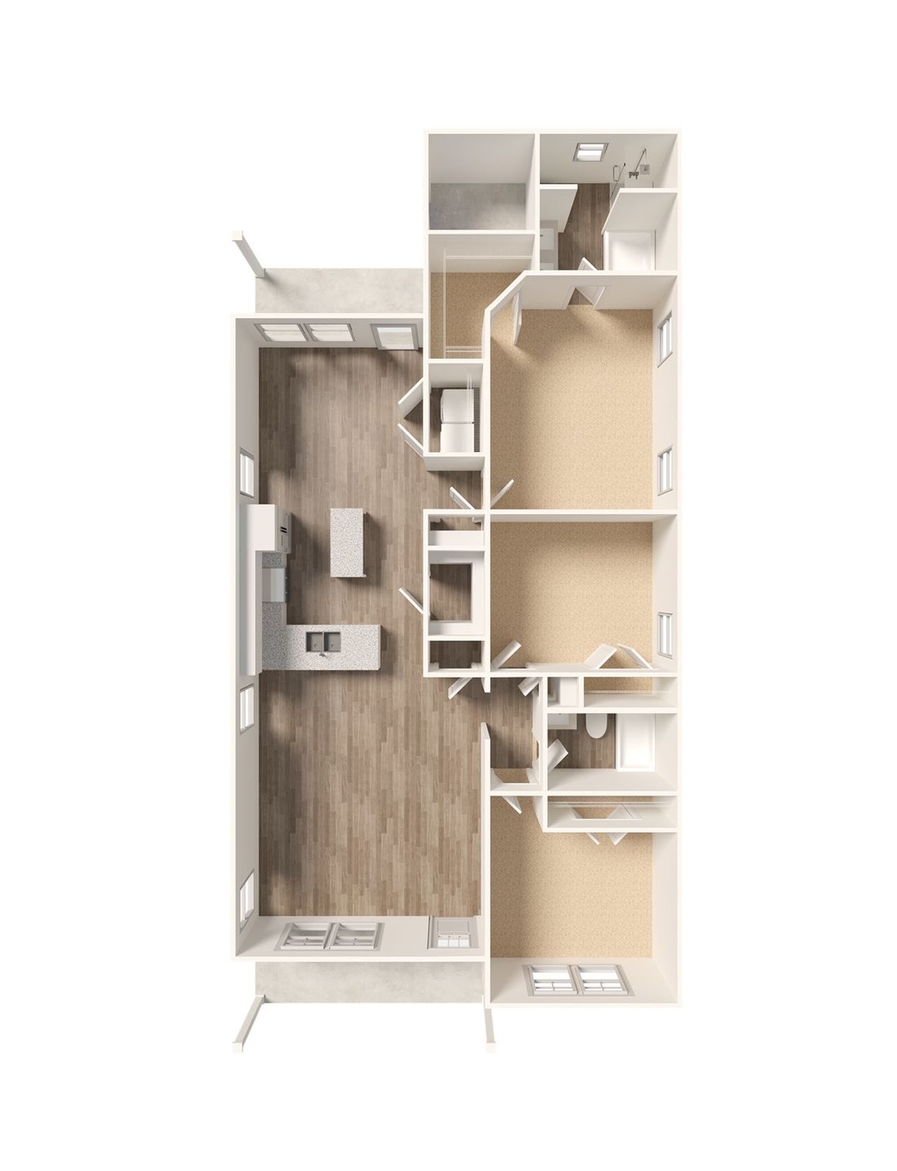 2D floor plan layout for the Elkwood by Foundation Home Builders LLC in Pinnix Loop, Burlington, NC (Image 2).