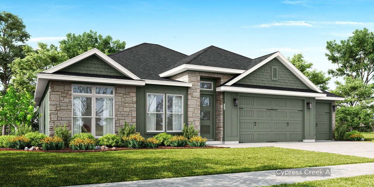 Representative exterior photo of a completed home built from the Cypress Creek by Flintrock Builder in Rosenthal Estates, Lorena, TX (Image 2). Representative exterior photo of a completed home built from the Cypress Creek by Flintrock Builder in Rosenthal Estates, Lorena, TX (Image 2).