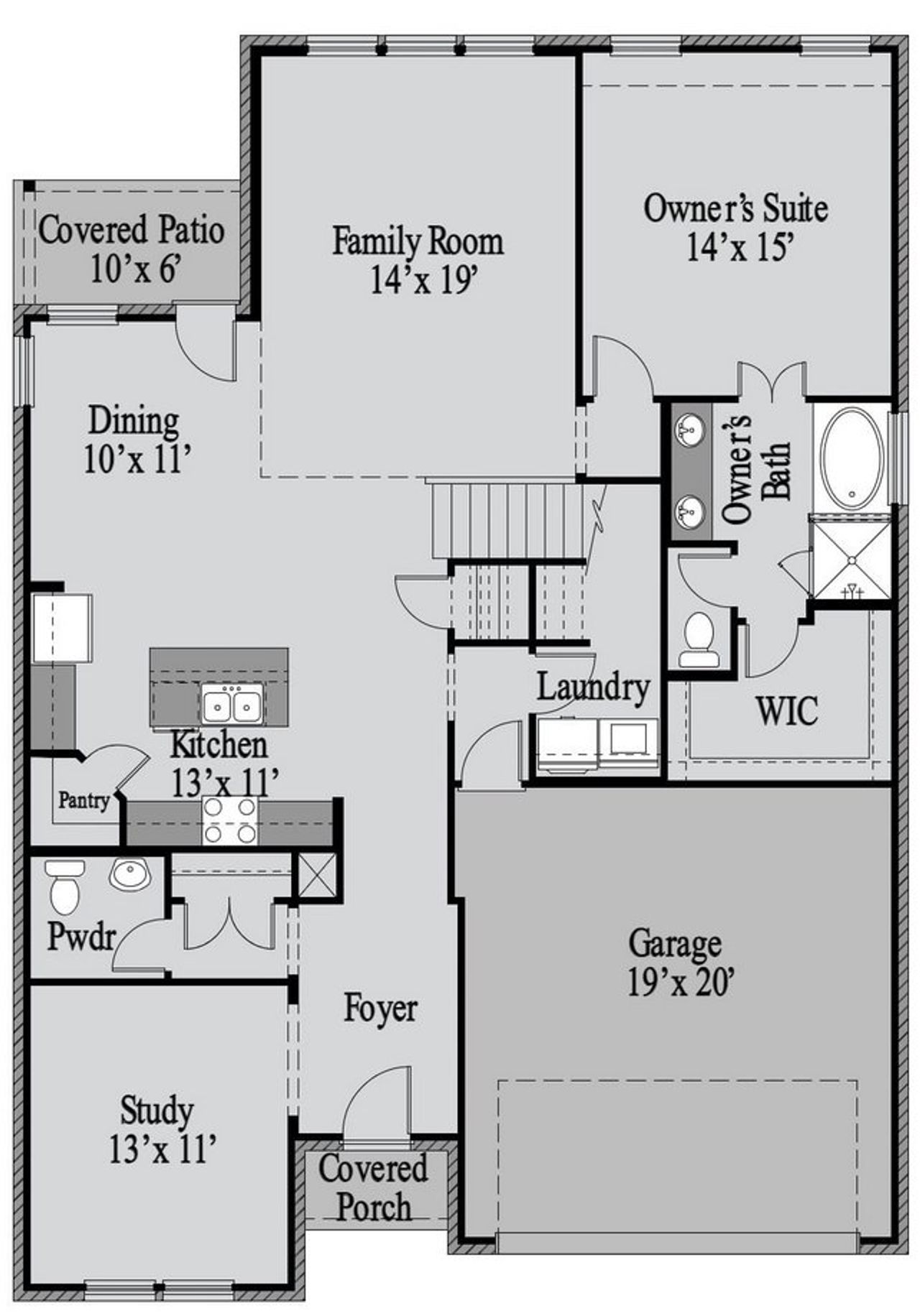 2D floor plan layout for the Salado by UnionMain Homes in Legacy Hills, Celina, TX (Image 2). 2D floor plan layout for the Salado by UnionMain Homes in Legacy Hills, Celina, TX (Image 2).