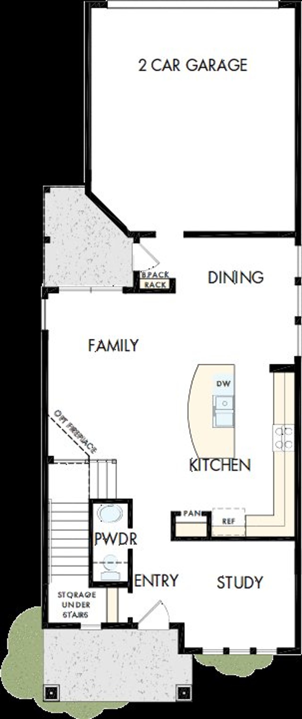 2D floor plan layout of this home in Emerald Heights at Bridgeland Central – 35’ Alley, Cypress, TX (Image 2).