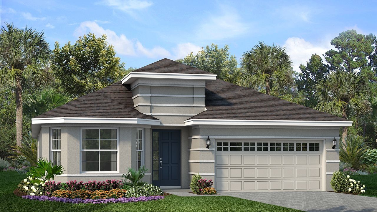 Representative exterior photo of a completed home built from the Hampton by Park Square Residential in Marisol Pointe at MiraBay, Apollo Beach, FL (Image 2). Representative exterior photo of a completed home built from the Hampton by Park Square Residential in Marisol Pointe at MiraBay, Apollo Beach, FL (Image 2).