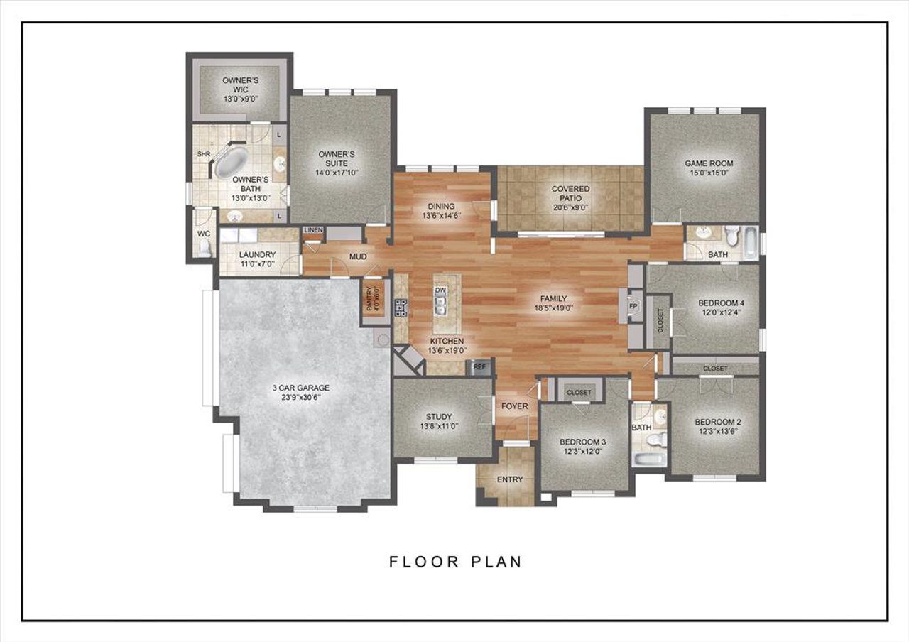 2D floor plan layout of this home in , Aledo, TX (Image 2).