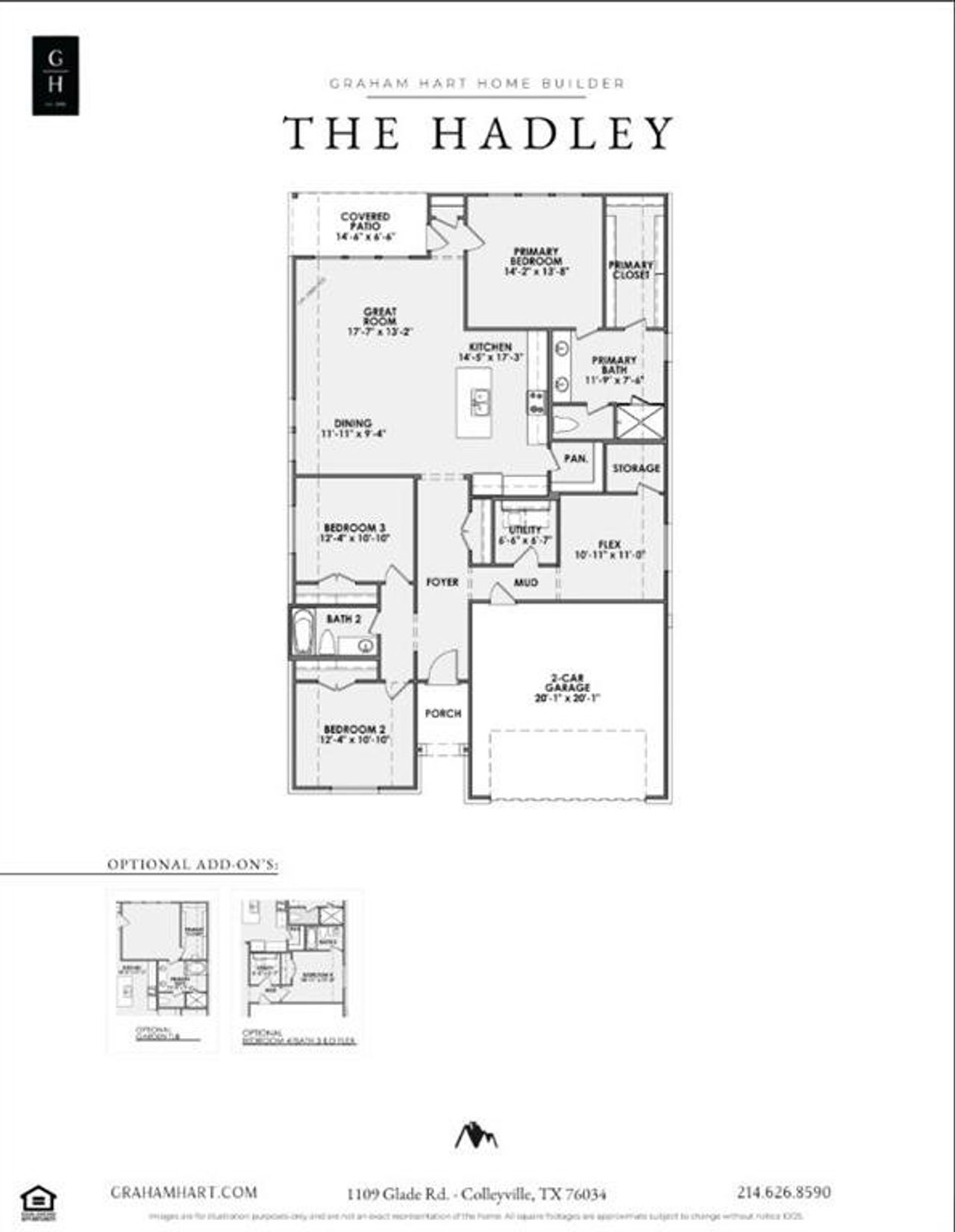 2D floor plan layout of this home in Meadow Lakes, Fort Worth, TX (Image 2).
