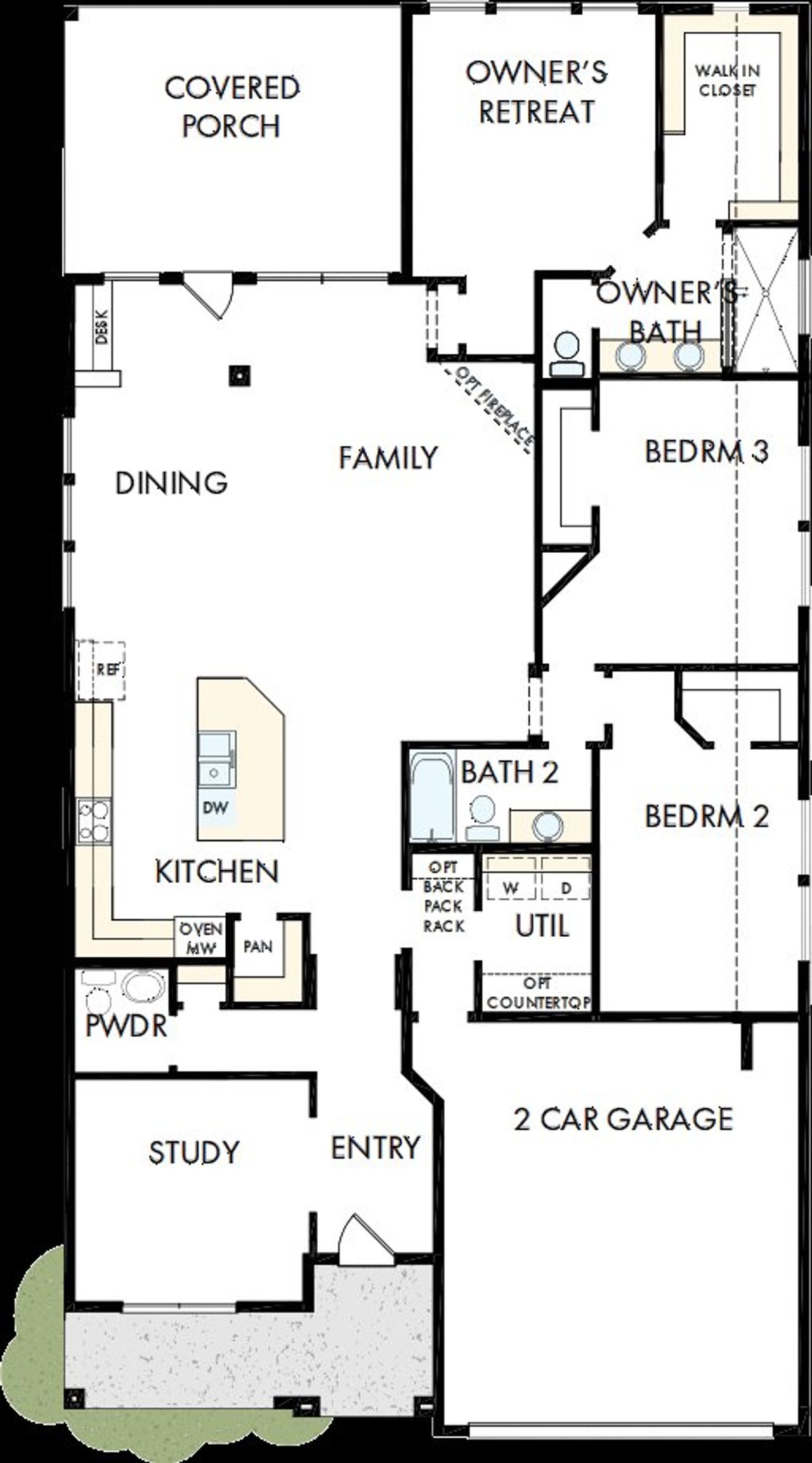 2D floor plan layout of this home in Davis Ranch 50', San Antonio, TX (Image 2).