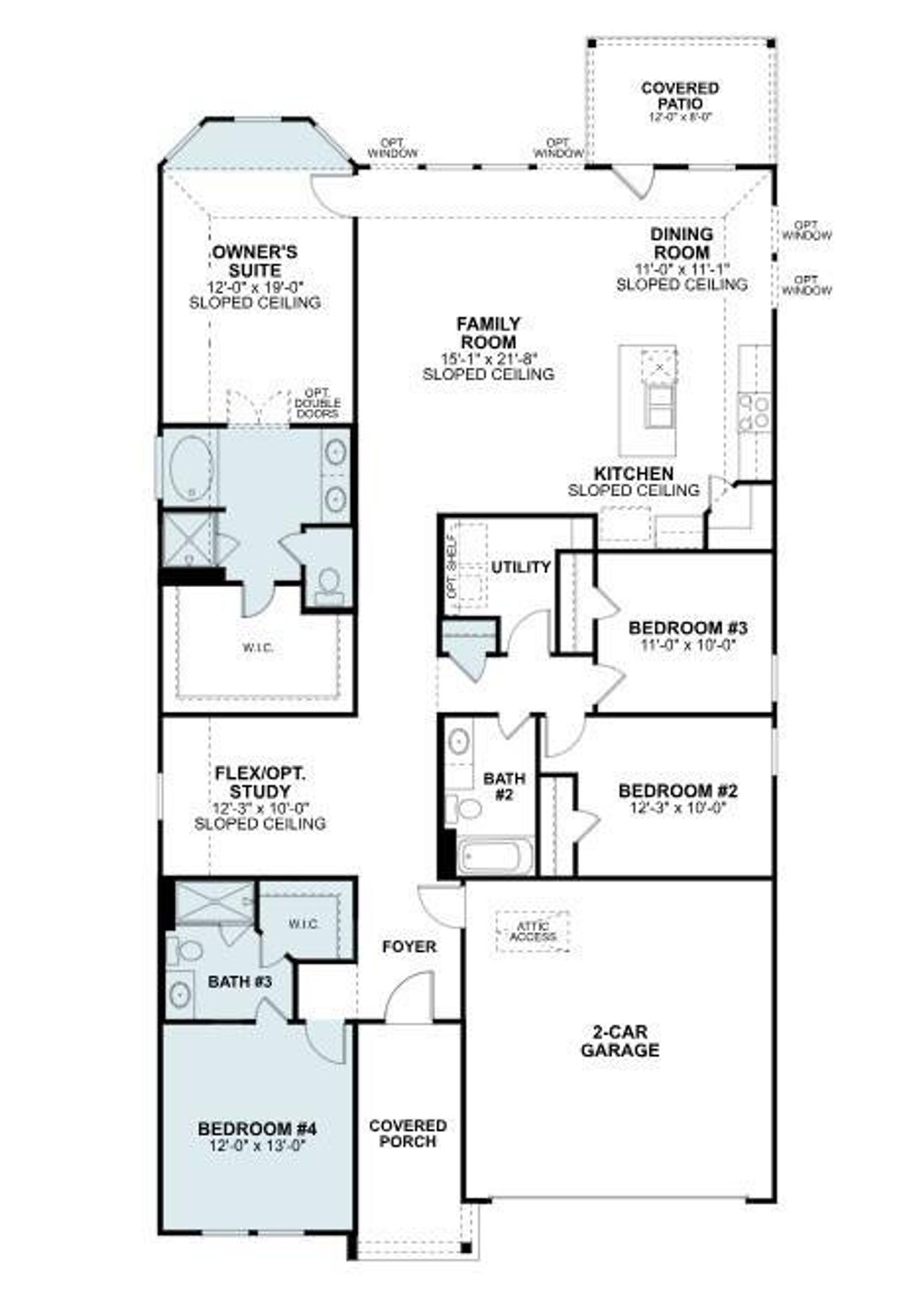 2D floor plan layout of this home in Lago Mar, Santa Fe, TX (Image 2).
