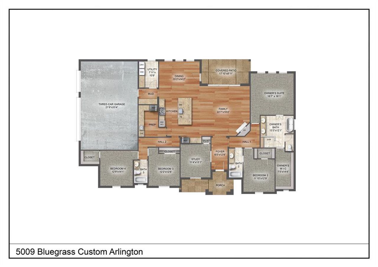 2D floor plan layout of this home in , Azle, TX (Image 2).