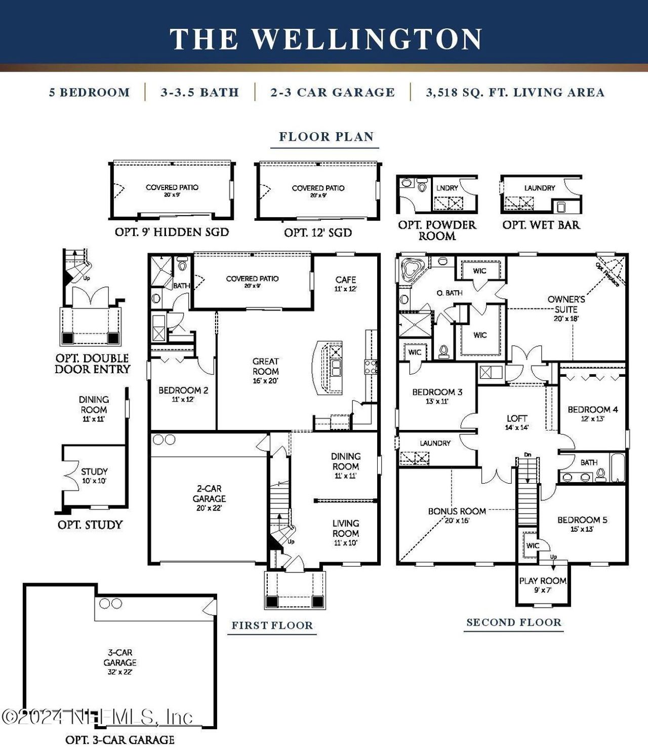 2D floor plan layout of this home in Jennings Farm, Middleburg, FL (Image 2).