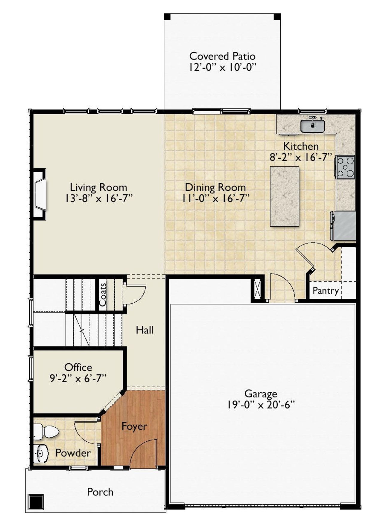 2D floor plan layout of this home in Holly Ridge, Greenville, SC (Image 2).