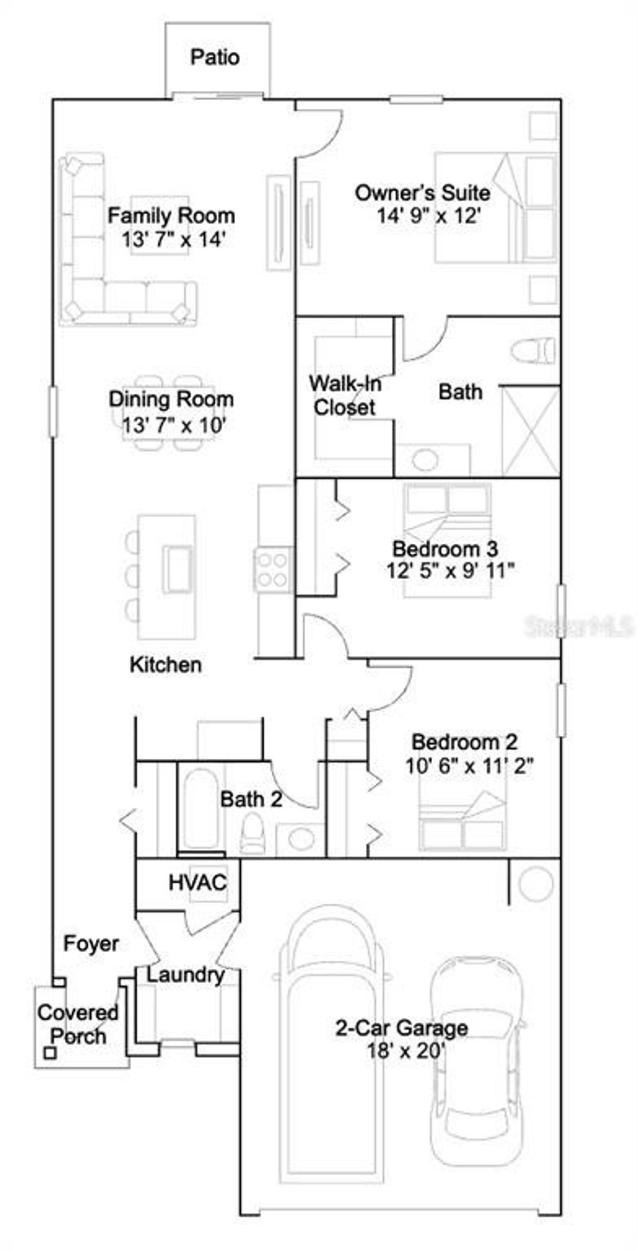 2D floor plan layout of this home in Marion Ranch, Ocala, FL (Image 2). 2D floor plan layout of this home in Marion Ranch, Ocala, FL (Image 2).