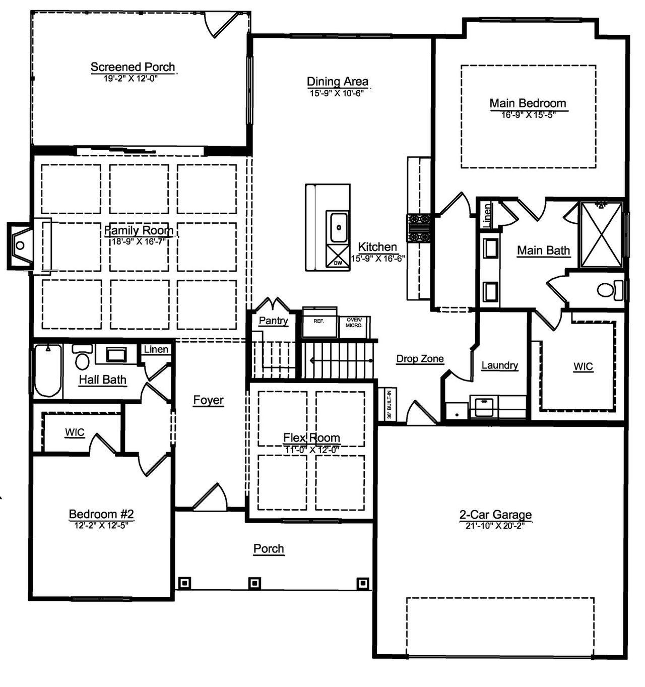 2D floor plan layout of this home in Adalyn Park, Mooresville, NC (Image 2).