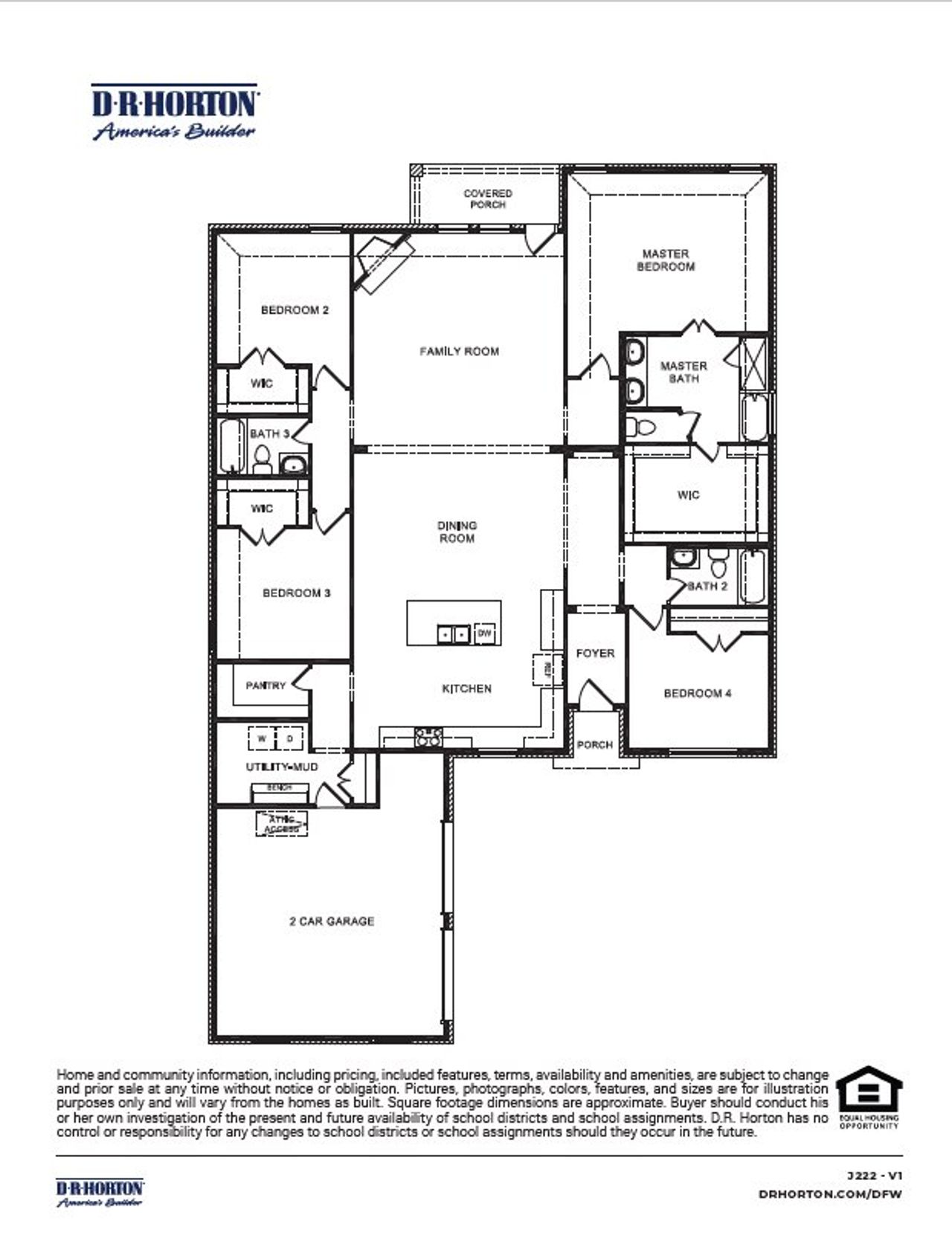 2D floor plan layout of this home in Peachtree Meadows, Rockwall, TX (Image 2).