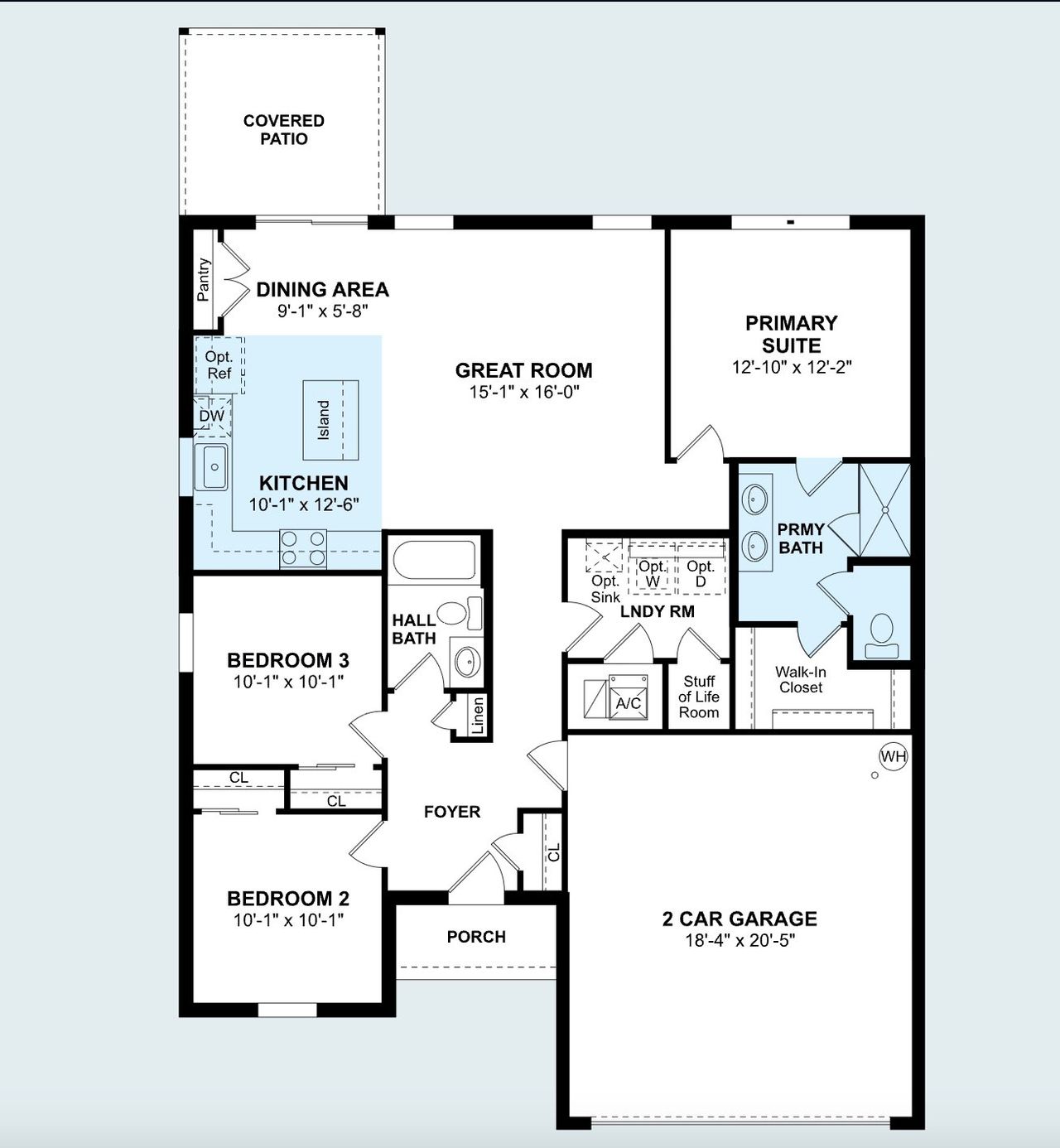 2D floor plan layout of this home in Aspire at Marion Oaks, Ocala, FL (Image 2).