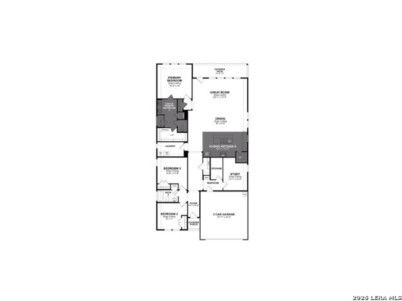 2D floor plan layout of this home in Legacy Hills, Rio Medina, TX (Image 2).
