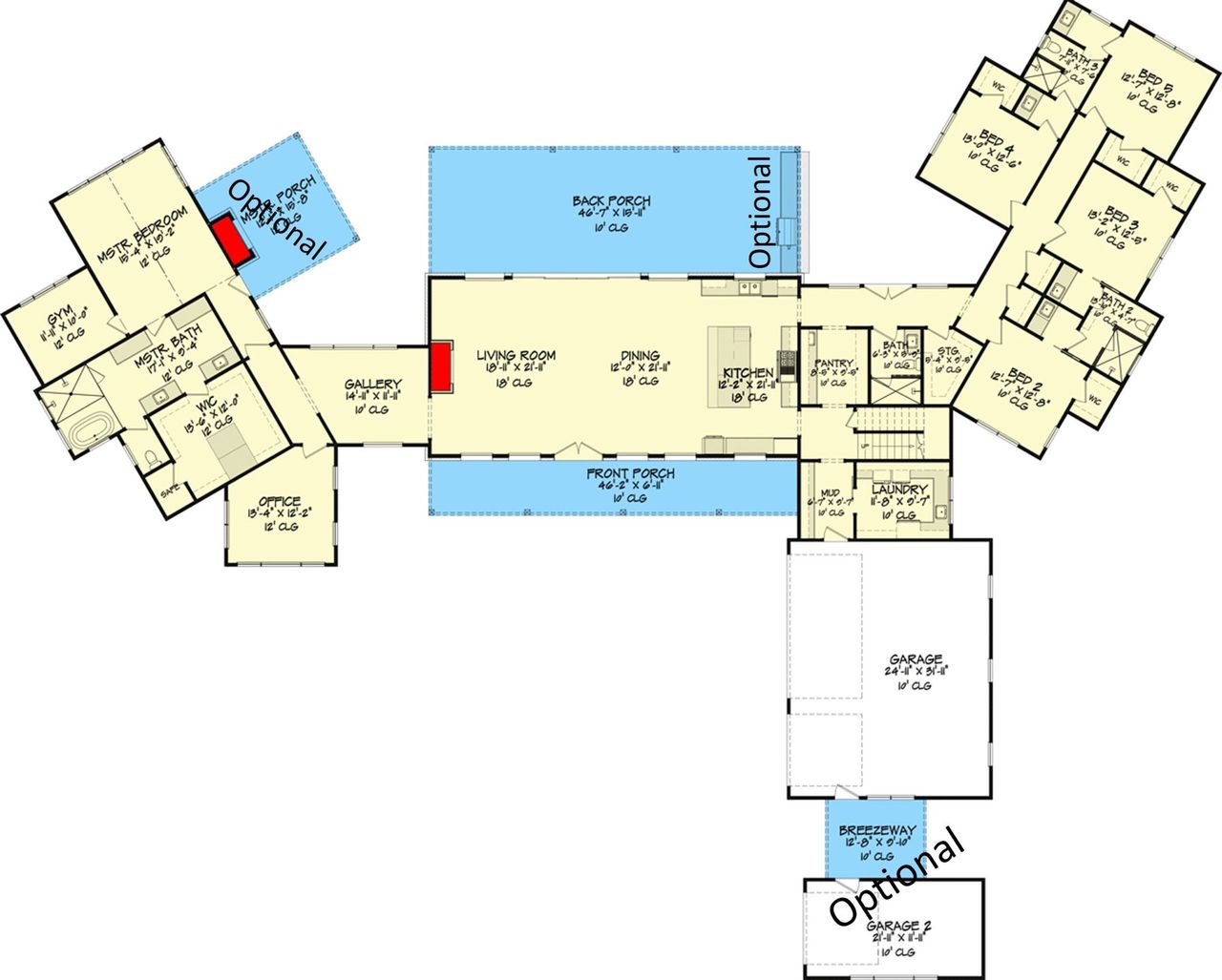 2D floor plan layout for the The Oxford by Remington Custom Homes in Rancho Ladera, Aledo, TX (Image 2).