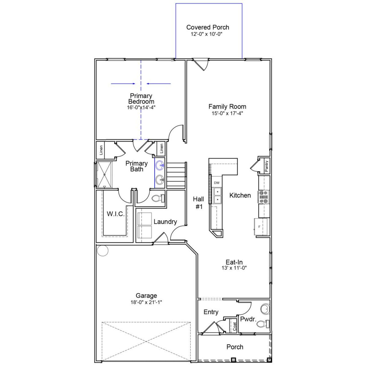 2D floor plan layout of this home in Bluefield, Lexington, SC (Image 2).