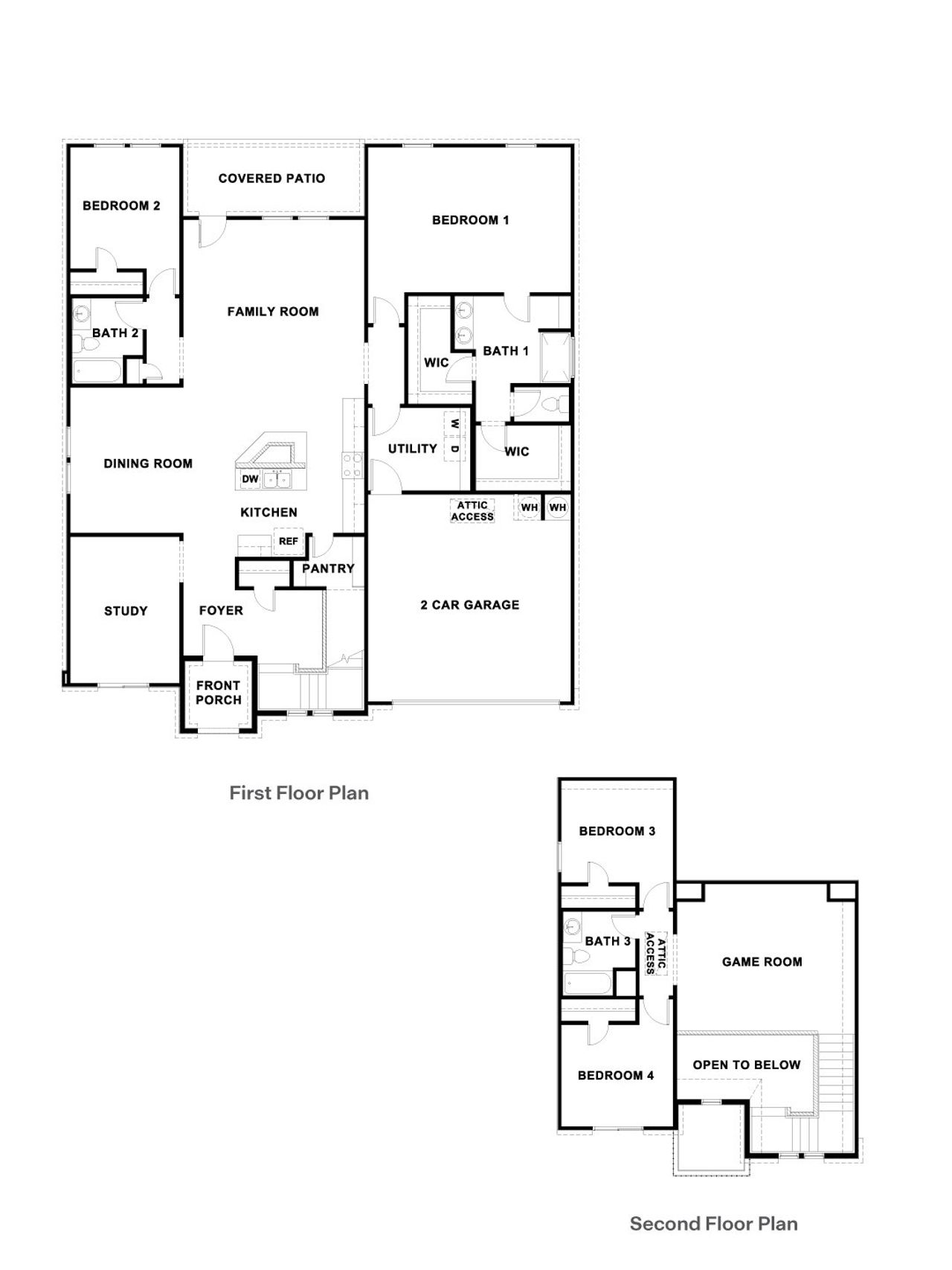 2D floor plan layout of this home in Revelry, Del Valle, TX (Image 2).