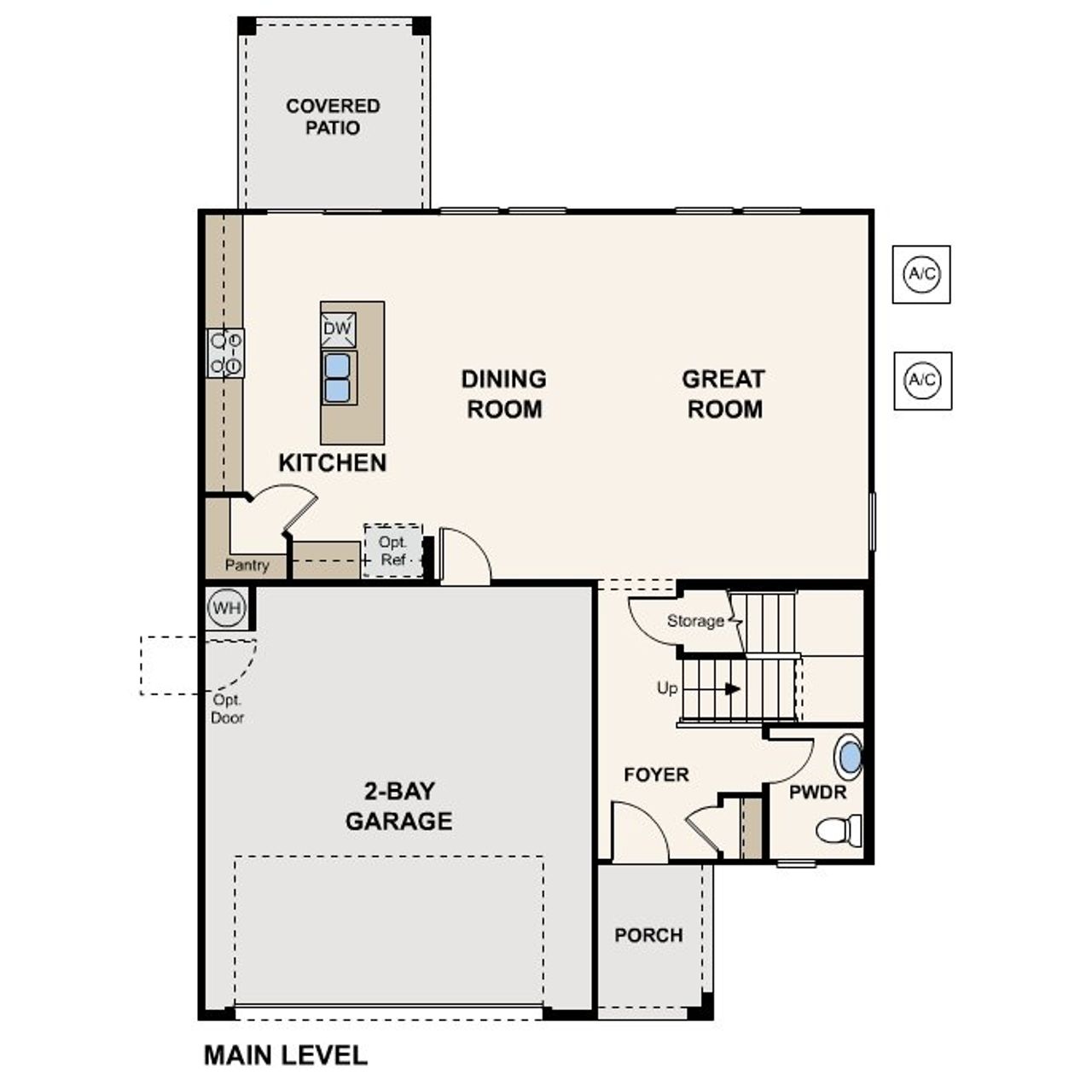 2D floor plan layout of this home in Rancho Vista, Surprise, AZ (Image 2).