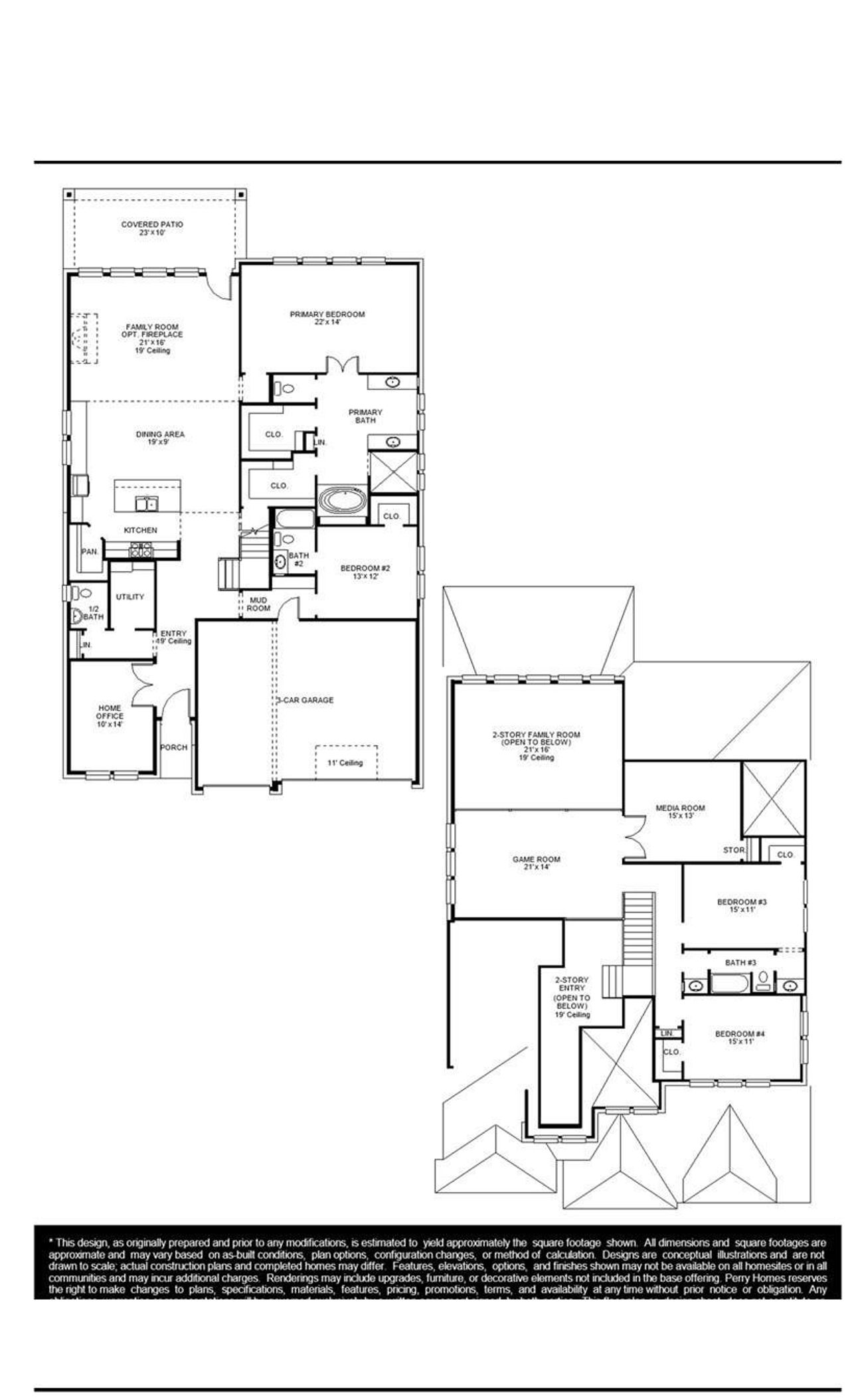 2D floor plan layout of this home in Cross Creek West, Fulshear, TX (Image 2).