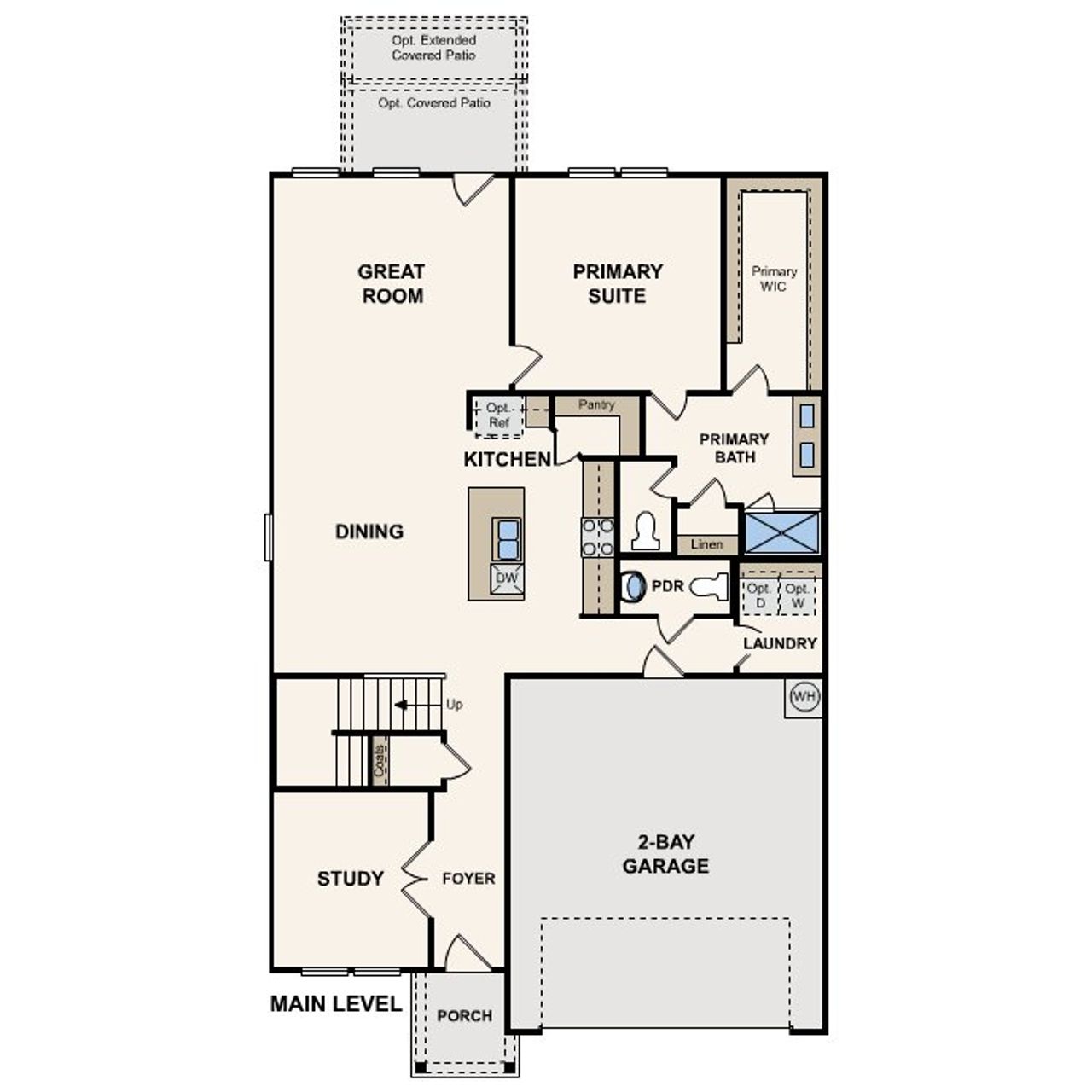 2D floor plan layout of this home in Hickory Hill, Sherman, TX (Image 2).