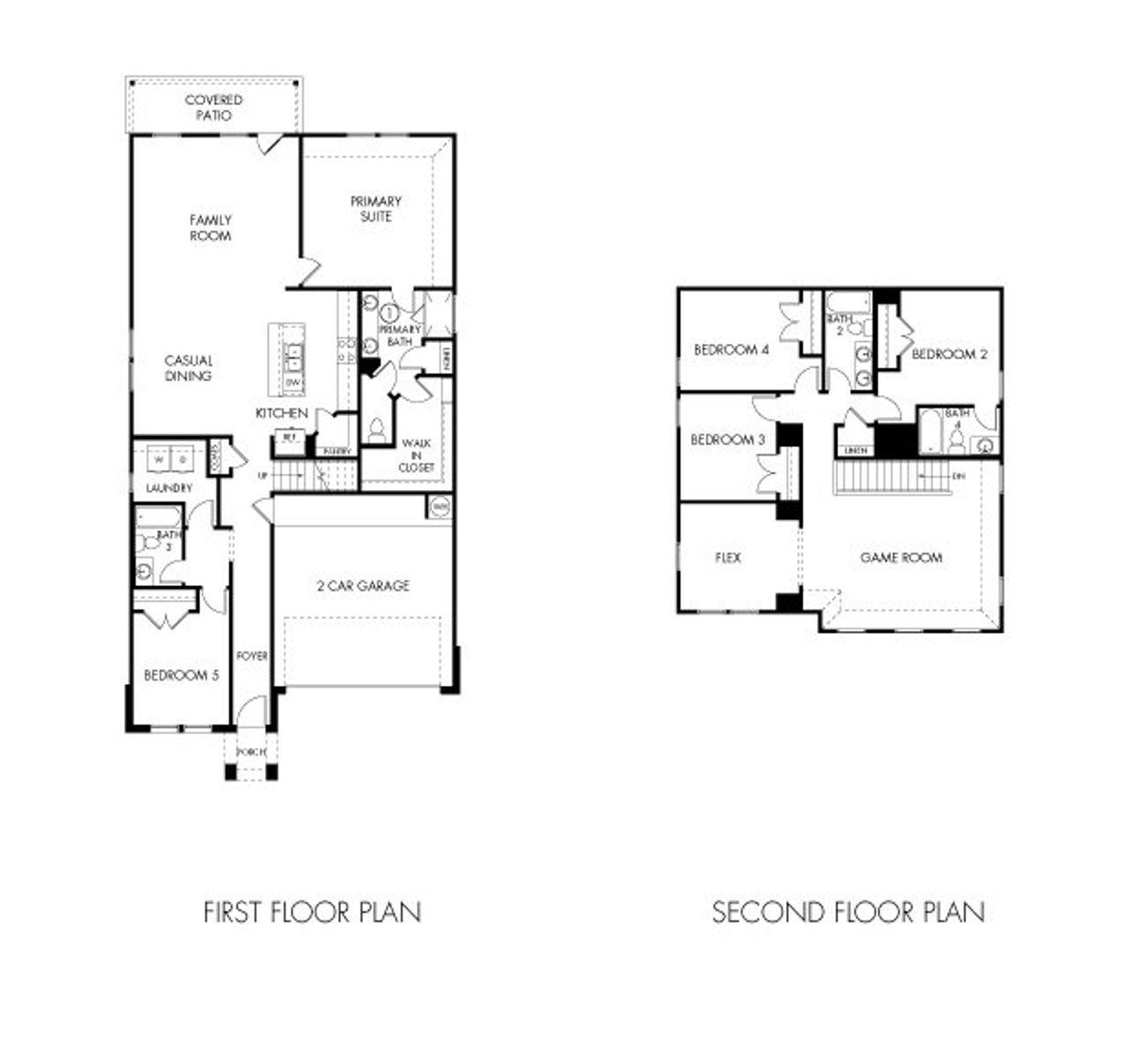 2D floor plan layout of this home in Pine Lake Cove - Premier Series, Montgomery, TX (Image 2). 2D floor plan layout of this home in Pine Lake Cove - Premier Series, Montgomery, TX (Image 2).