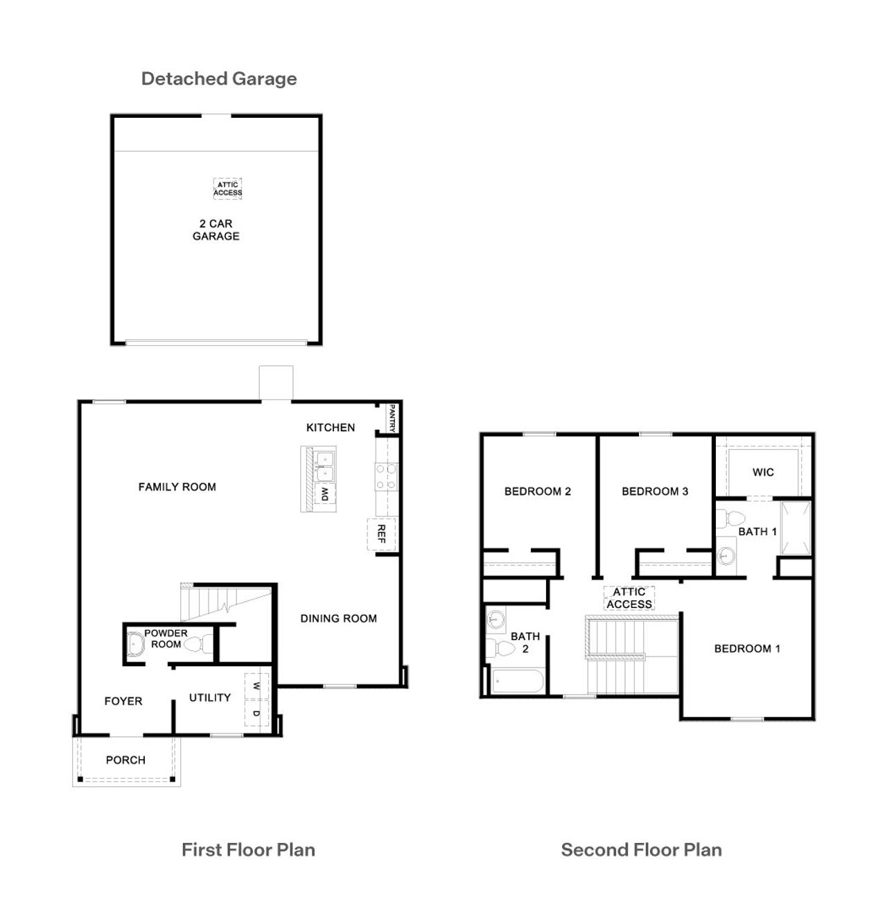 2D floor plan layout of this home in Prairie Lakes, Buda, TX (Image 2).