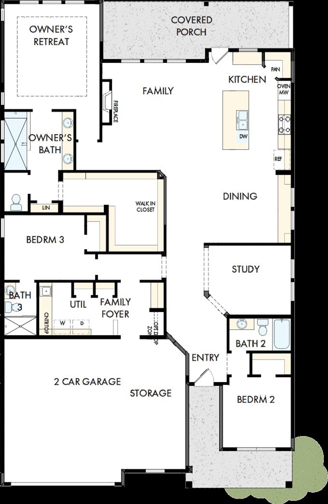 2D floor plan layout of this home in Encore at Streamside - Tradition Series, Waxhaw, NC (Image 2).