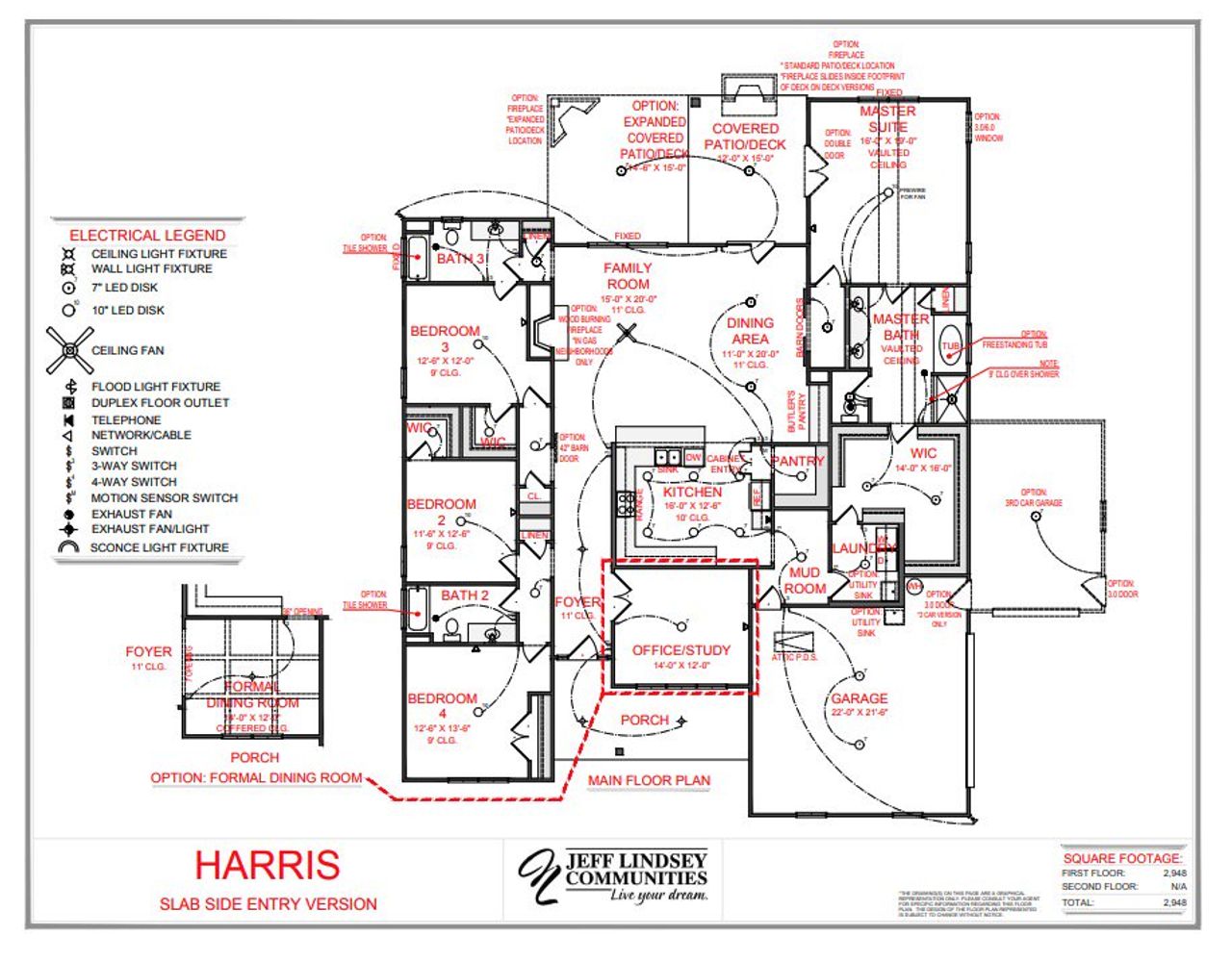 2D floor plan layout of this home in Mill Farms, Peachtree City, GA (Image 2).