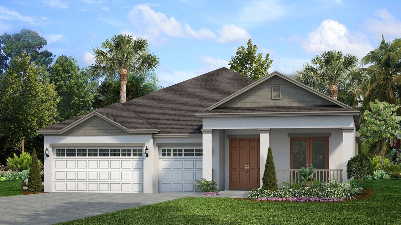 Representative exterior photo of a completed home built from the Teton by Park Square Residential in Tamarack at Two Rivers, Zephyrhills, FL (Image 2).