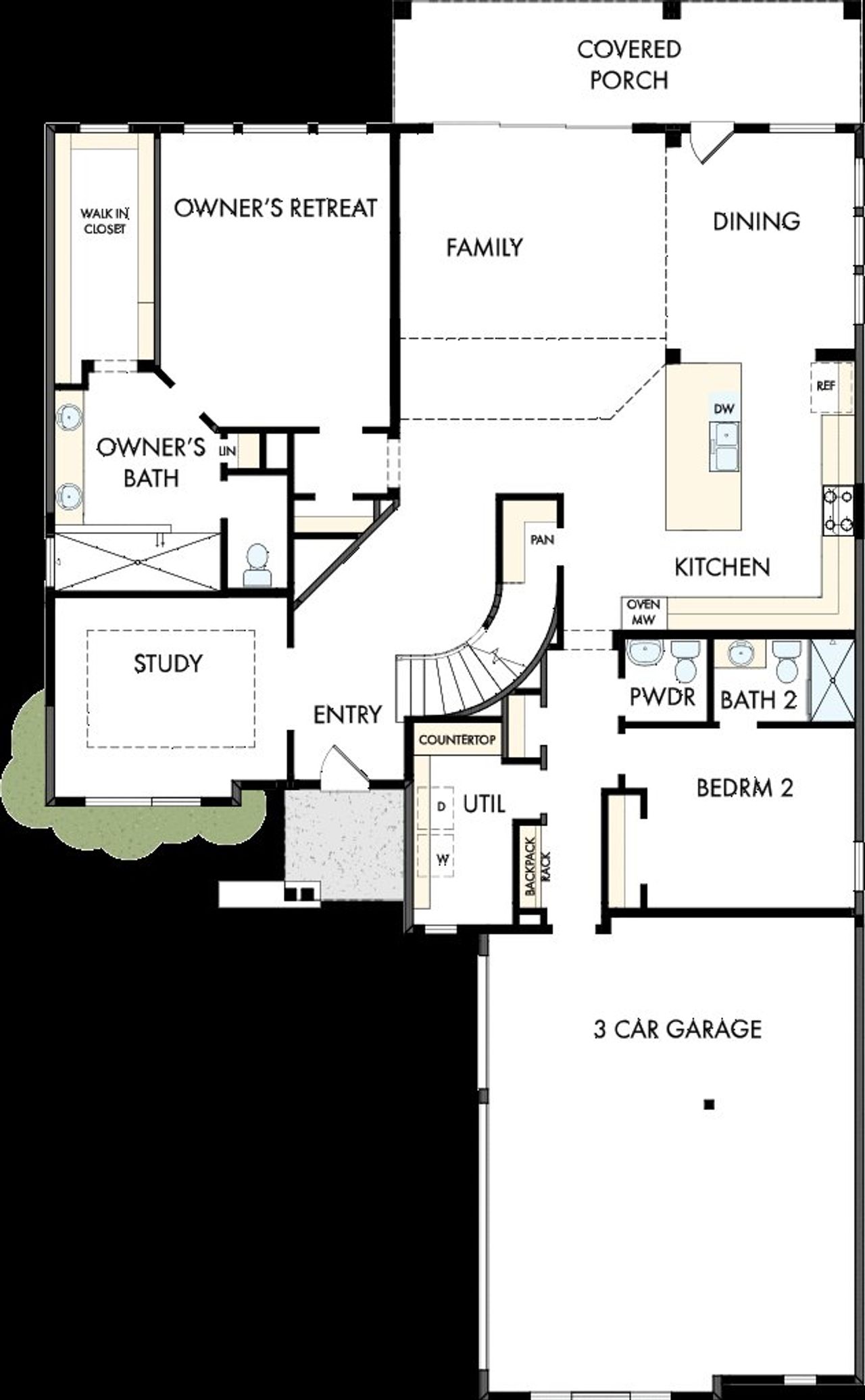 2D floor plan layout of this home in Terraces – Classics, Rockwall, TX (Image 2).