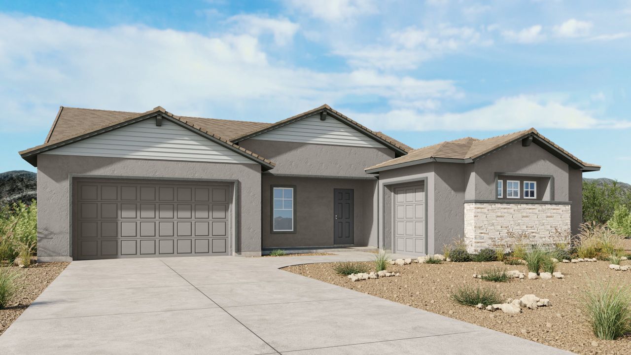 Representative exterior photo of a completed home built from the Belmont by Taylor Morrison in Borgata Summit, Queen Creek, AZ (Image 2).