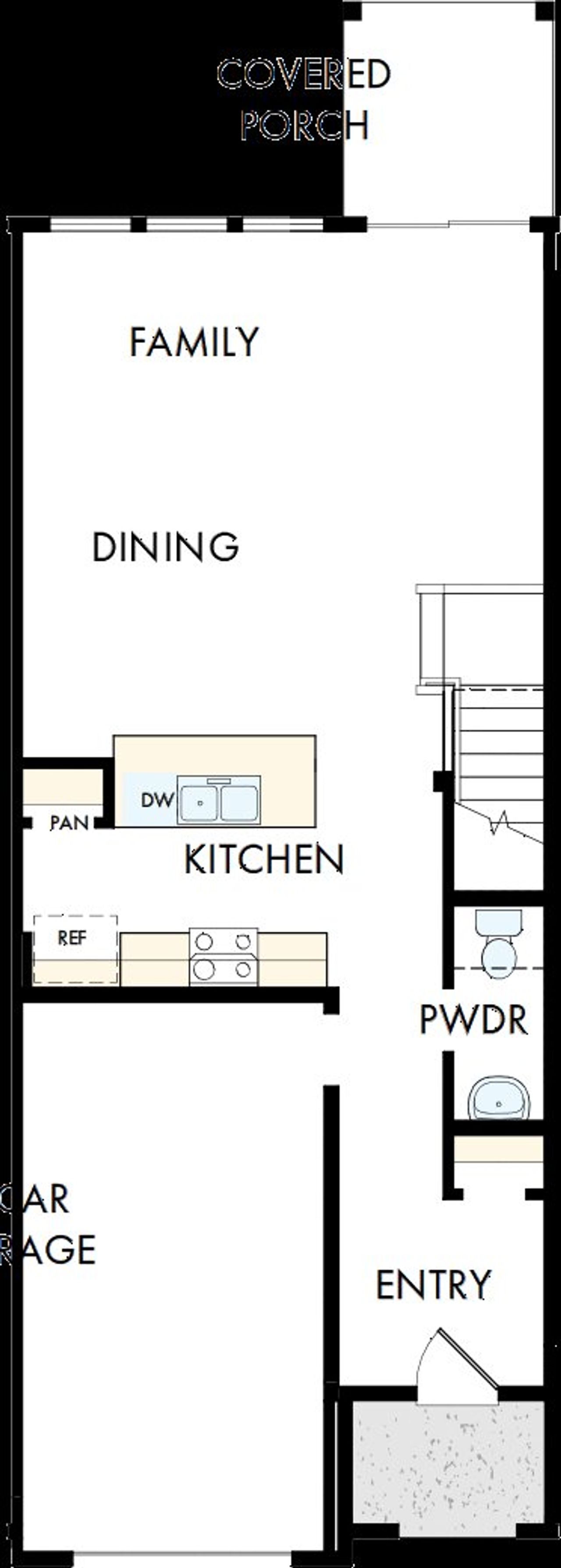 2D floor plan layout of this home in Nexus Townhomes, Gallatin, TN (Image 2).