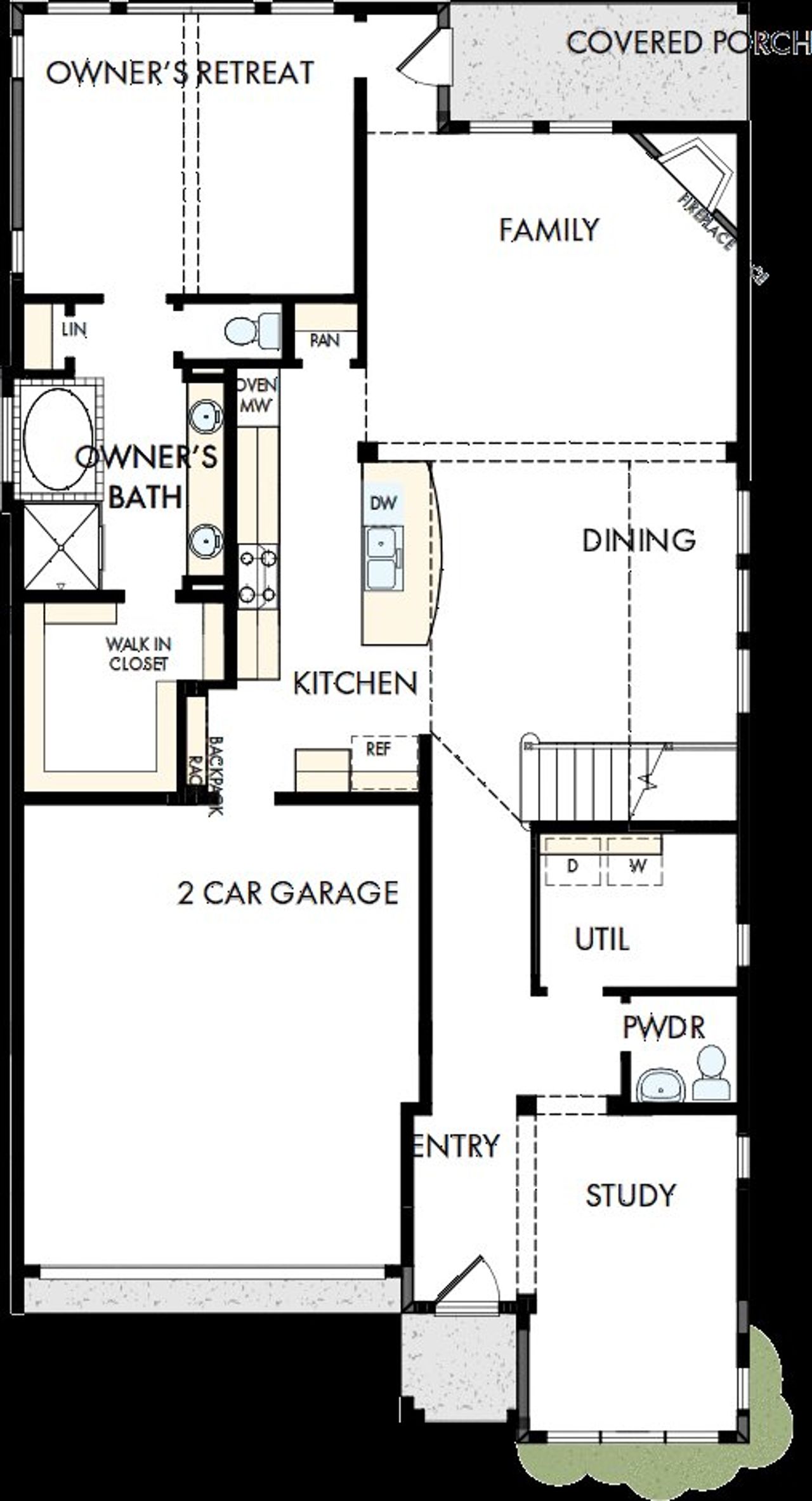 2D floor plan layout of this home in Landmark, Denton, TX (Image 2).