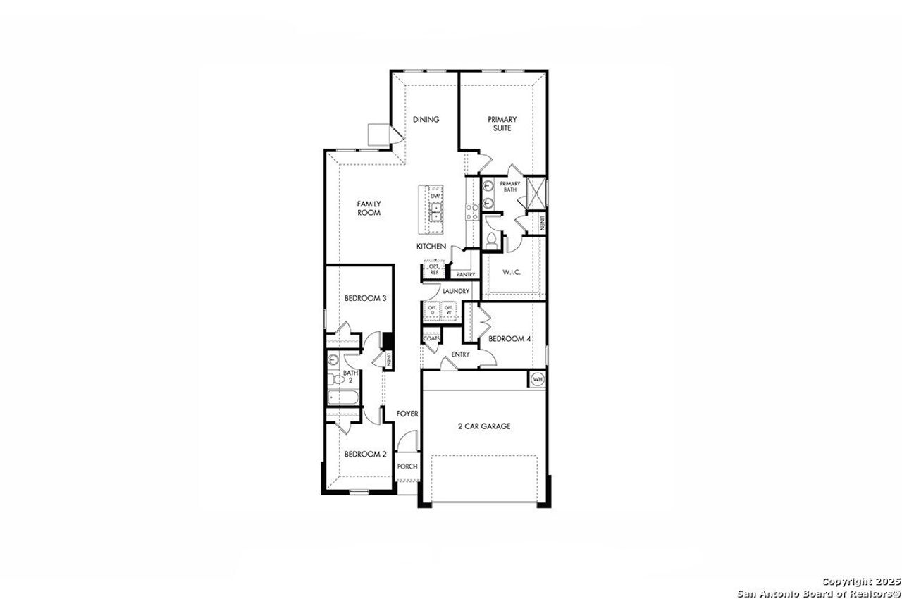 2D floor plan layout of this home in Lark Canyon, New Braunfels, TX (Image 2).
