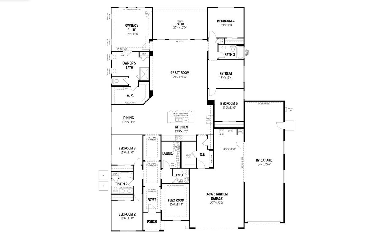 2D floor plan layout of this home in White Tank Vistas, Waddell, AZ (Image 2).