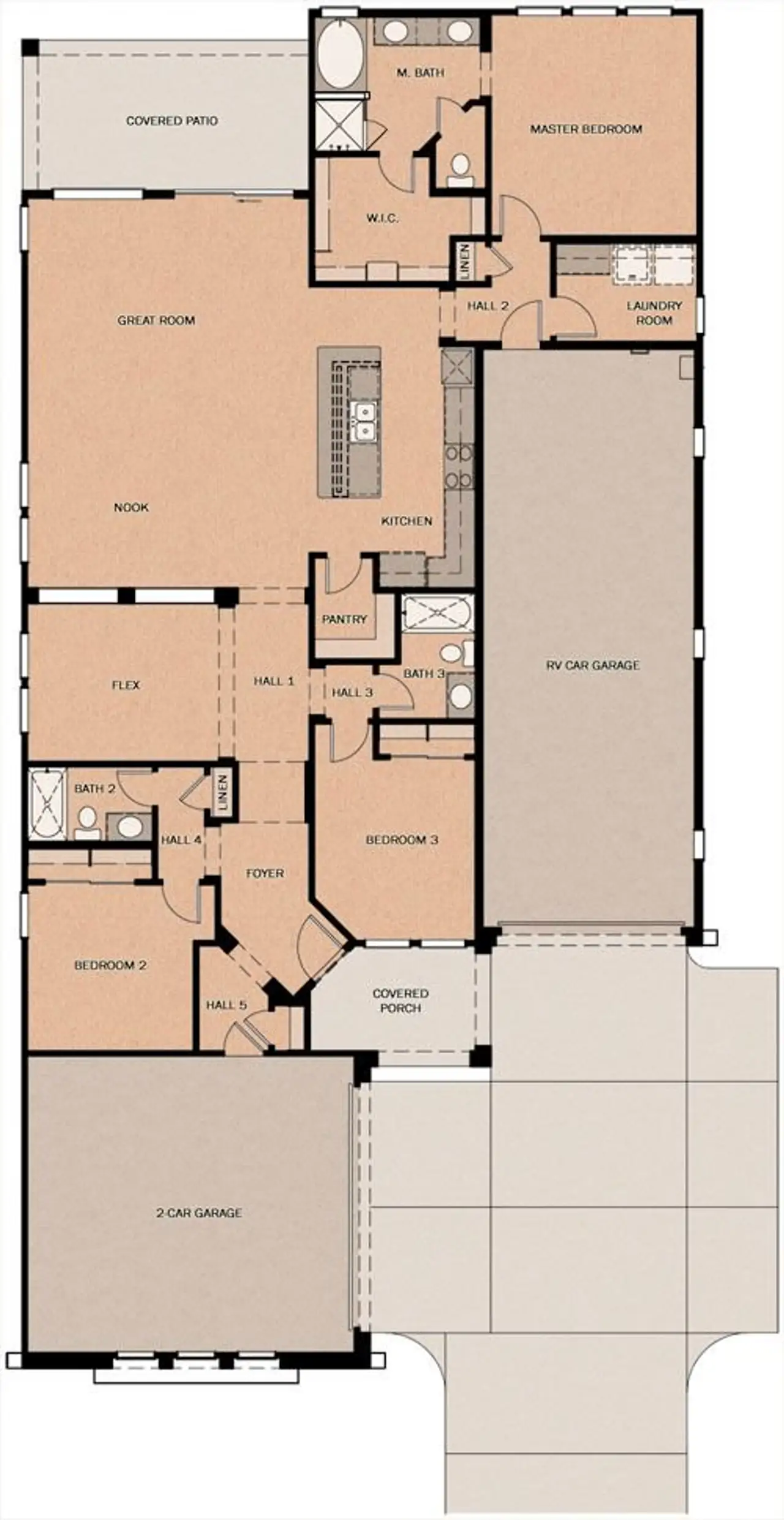 2D floor plan layout of this home in North Shore at Enclave, Litchfield Park, AZ (Image 2).