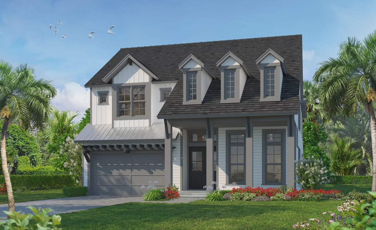 Representative exterior photo of a completed home built from the Vista Costera II by ICI Homes in Veranda Bay, Flagler Beach, FL (Image 2).