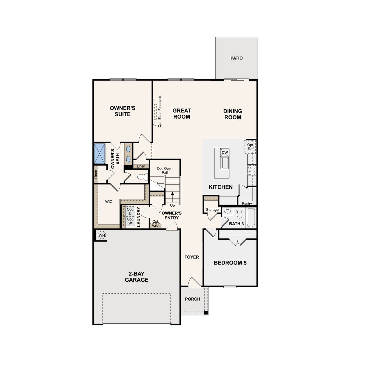 2D floor plan layout of this home in Barton Hills, Spring Hill, TN (Image 2).