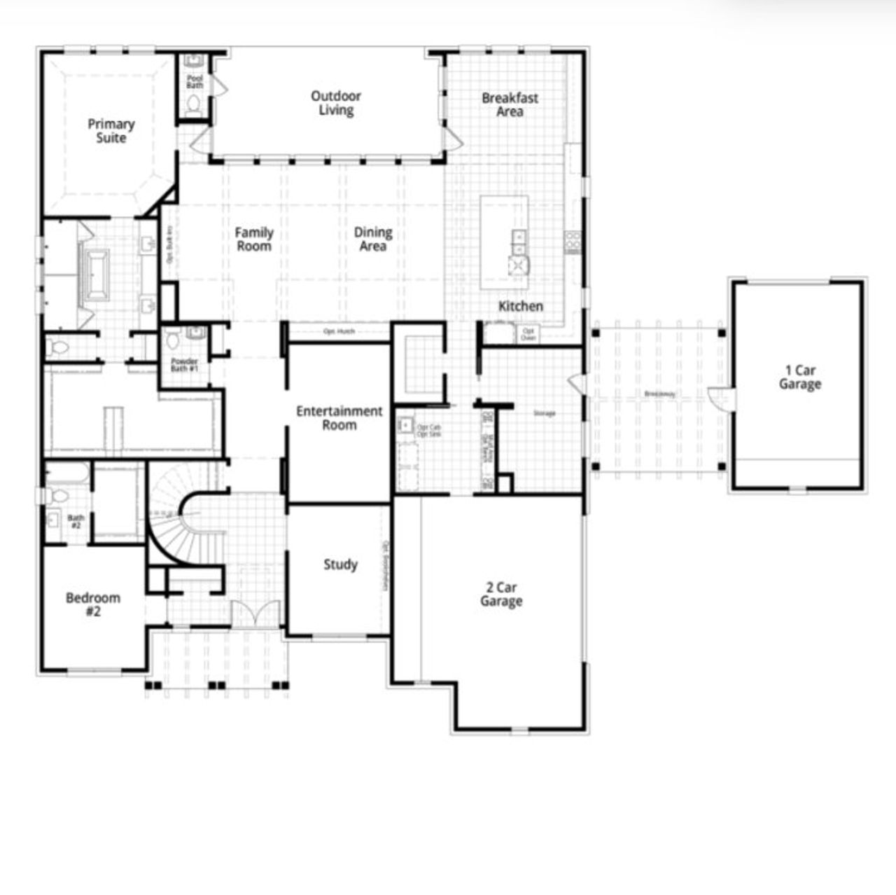 2D floor plan layout for the PalermoGR Plan by Highland Homes in Estates at Bristol Valley, Heath, TX (Image 2). 2D floor plan layout for the PalermoGR Plan by Highland Homes in Estates at Bristol Valley, Heath, TX (Image 2).