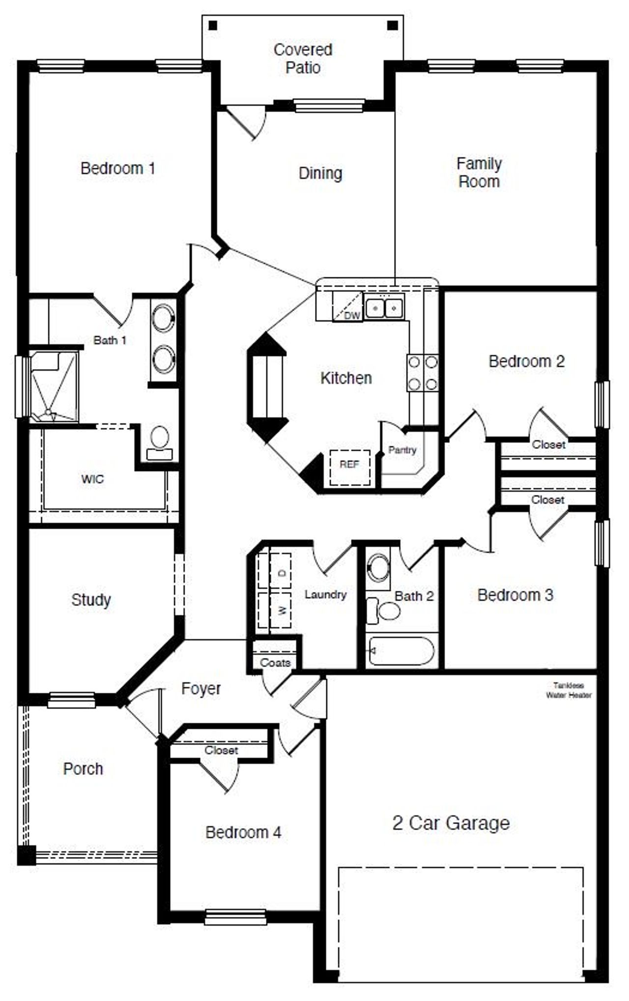 2D floor plan layout of this home in Mustang Ridge, Andrews, TX (Image 2).