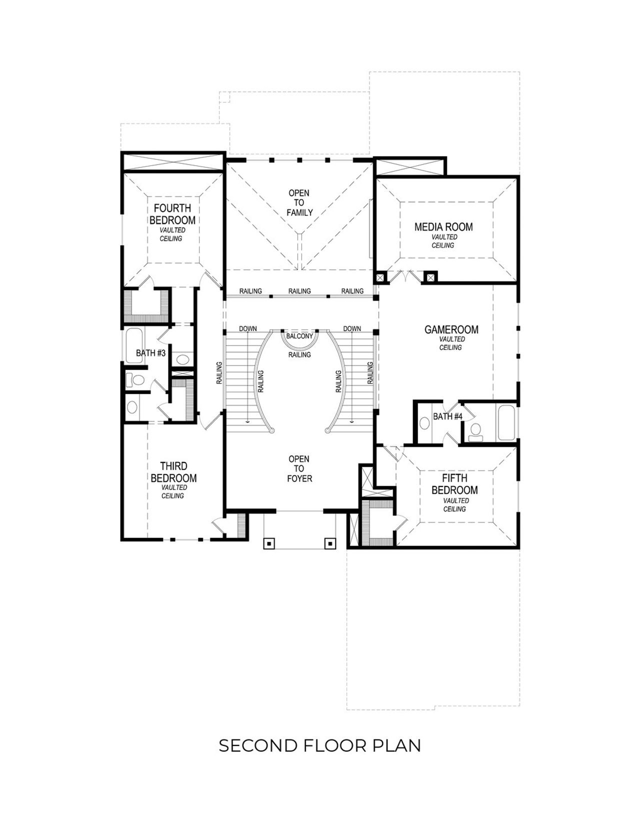 2D floor plan layout of this home in Birdsong, Mansfield, TX (Image 2).