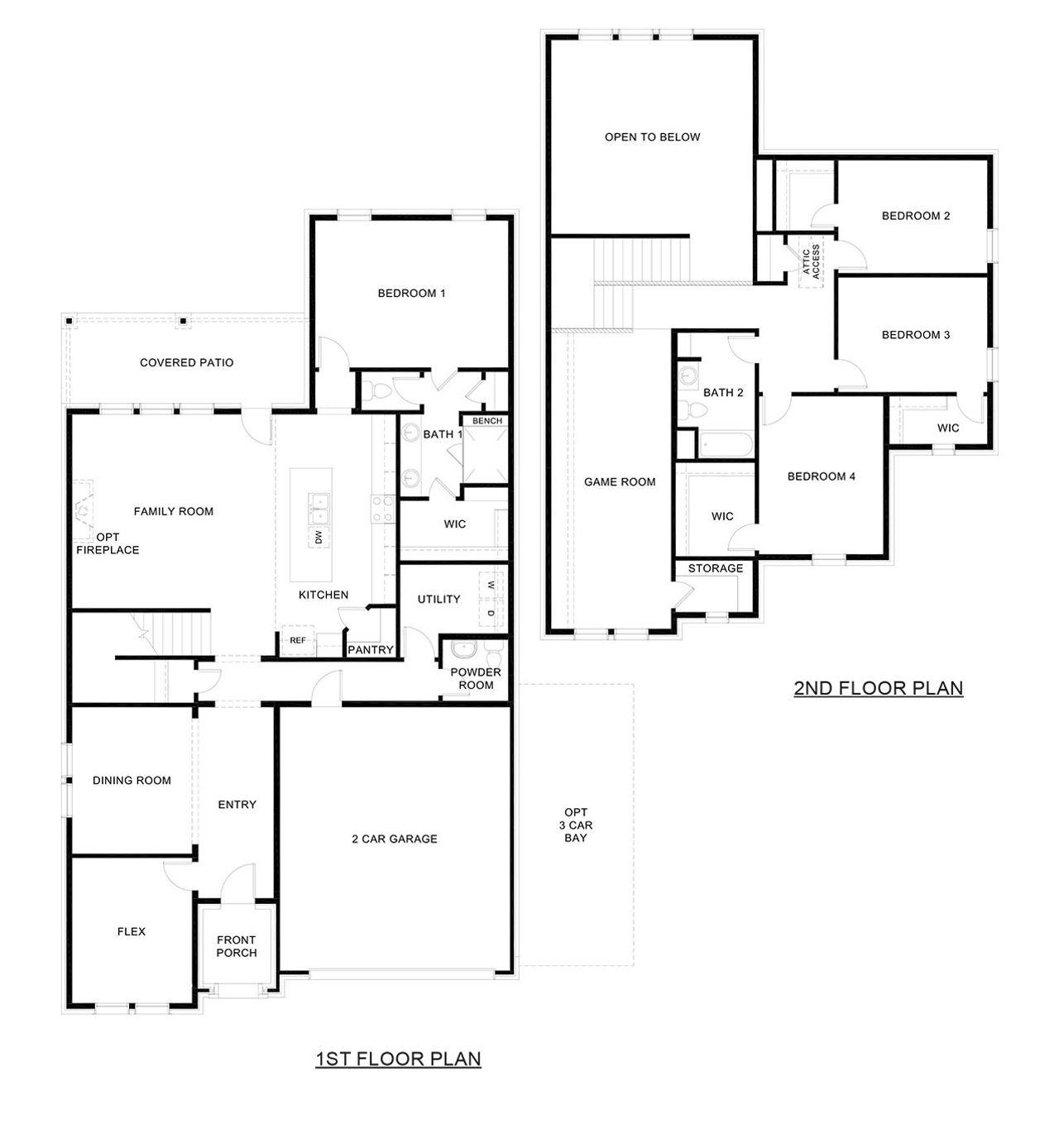 2D floor plan layout of this home in Silverado, Aubrey, TX (Image 2).