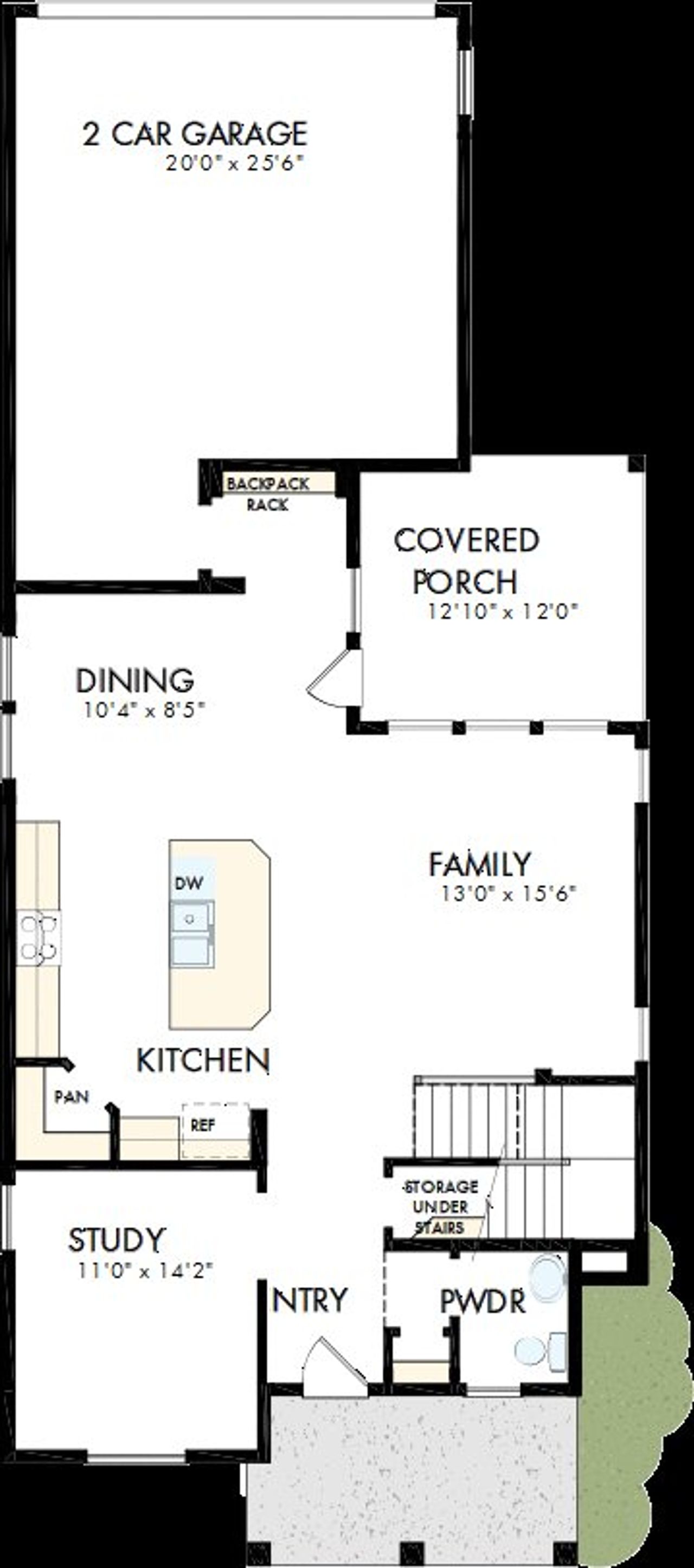2D floor plan layout of this home in Goodnight Ranch, Austin, TX (Image 2).
