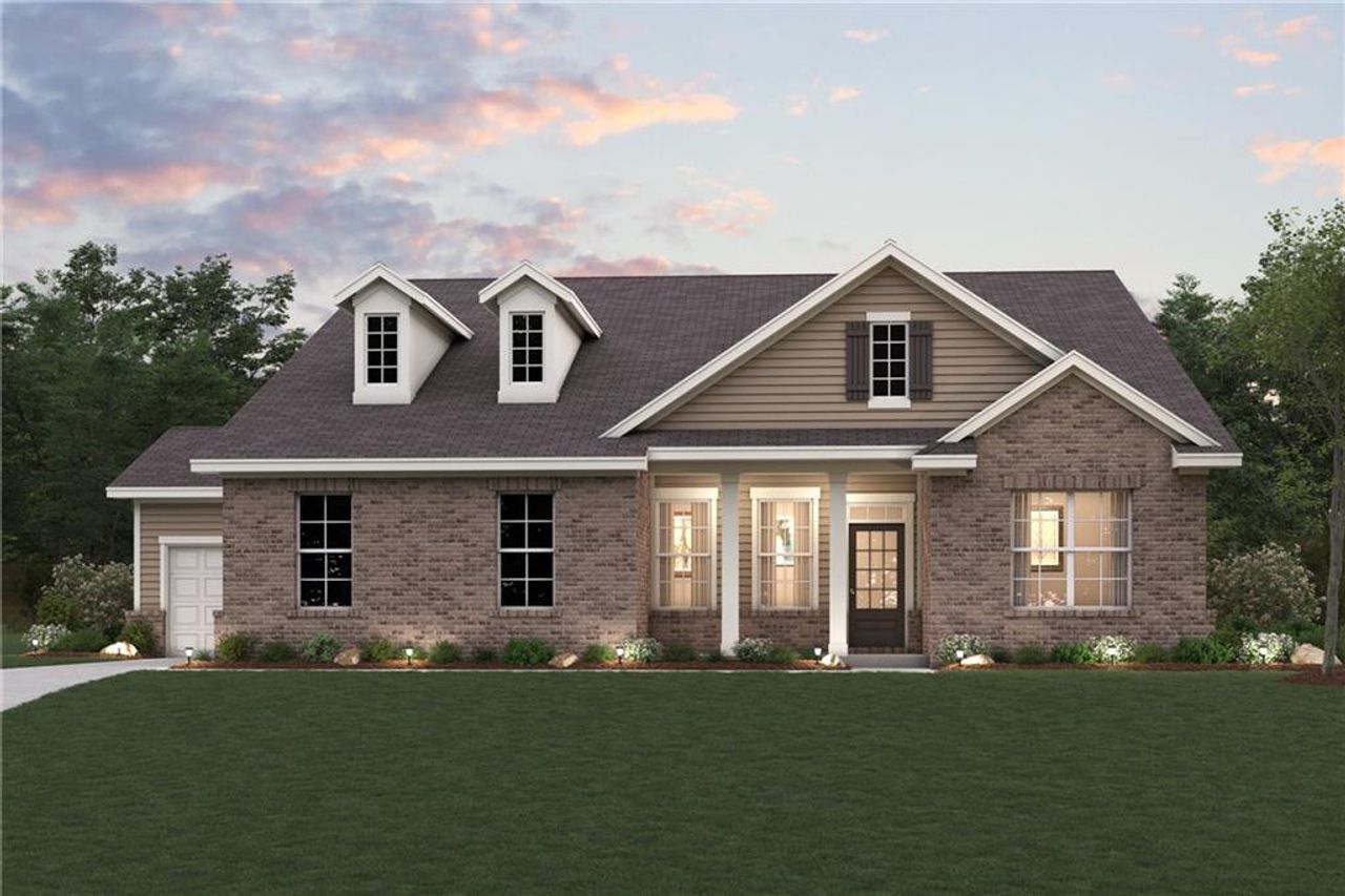 Front exterior of a new home in Oakhurst Manor, McDonough, GA, highlighting curb appeal (Image 2).
