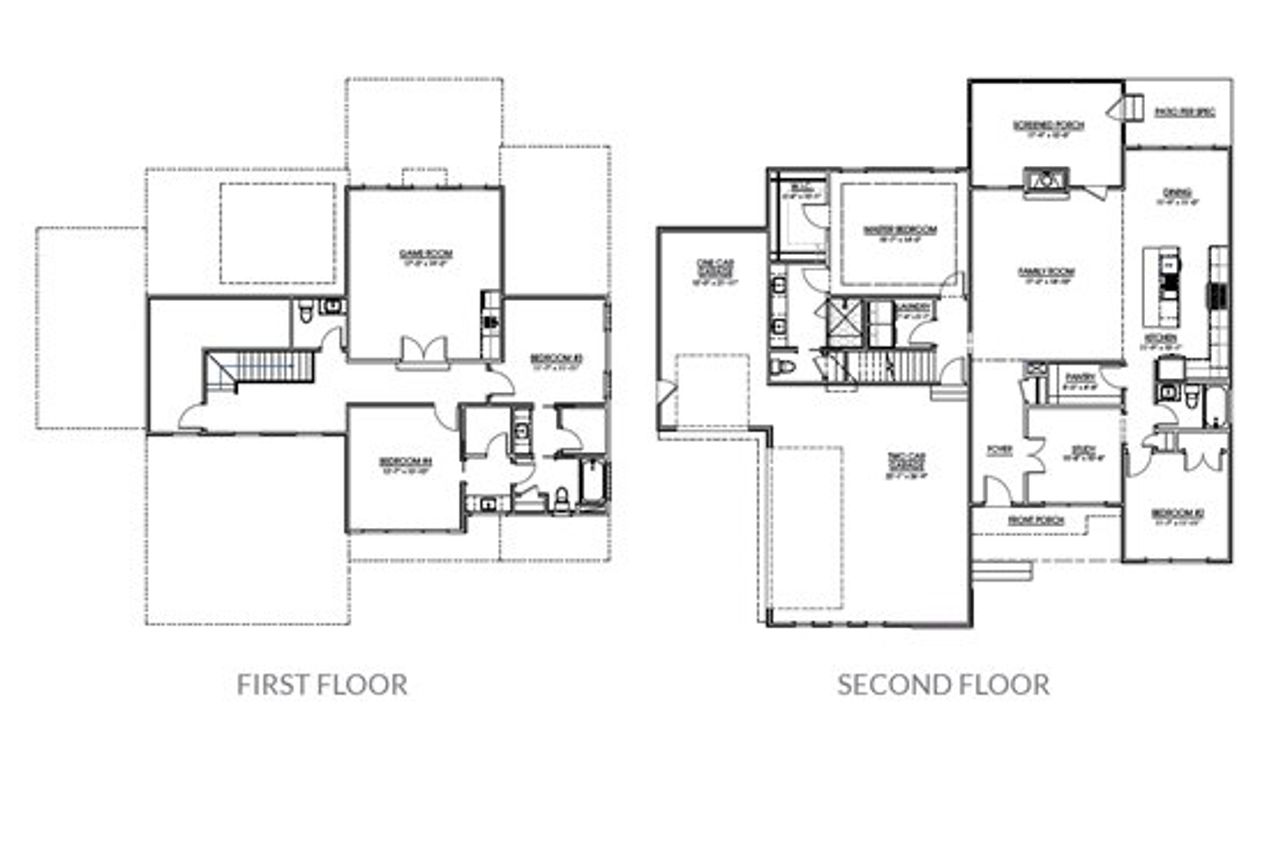 2D floor plan layout for the The Joseph by Ken Harvey Homes in Cotton Farms, Fuquay Varina, NC (Image 2).