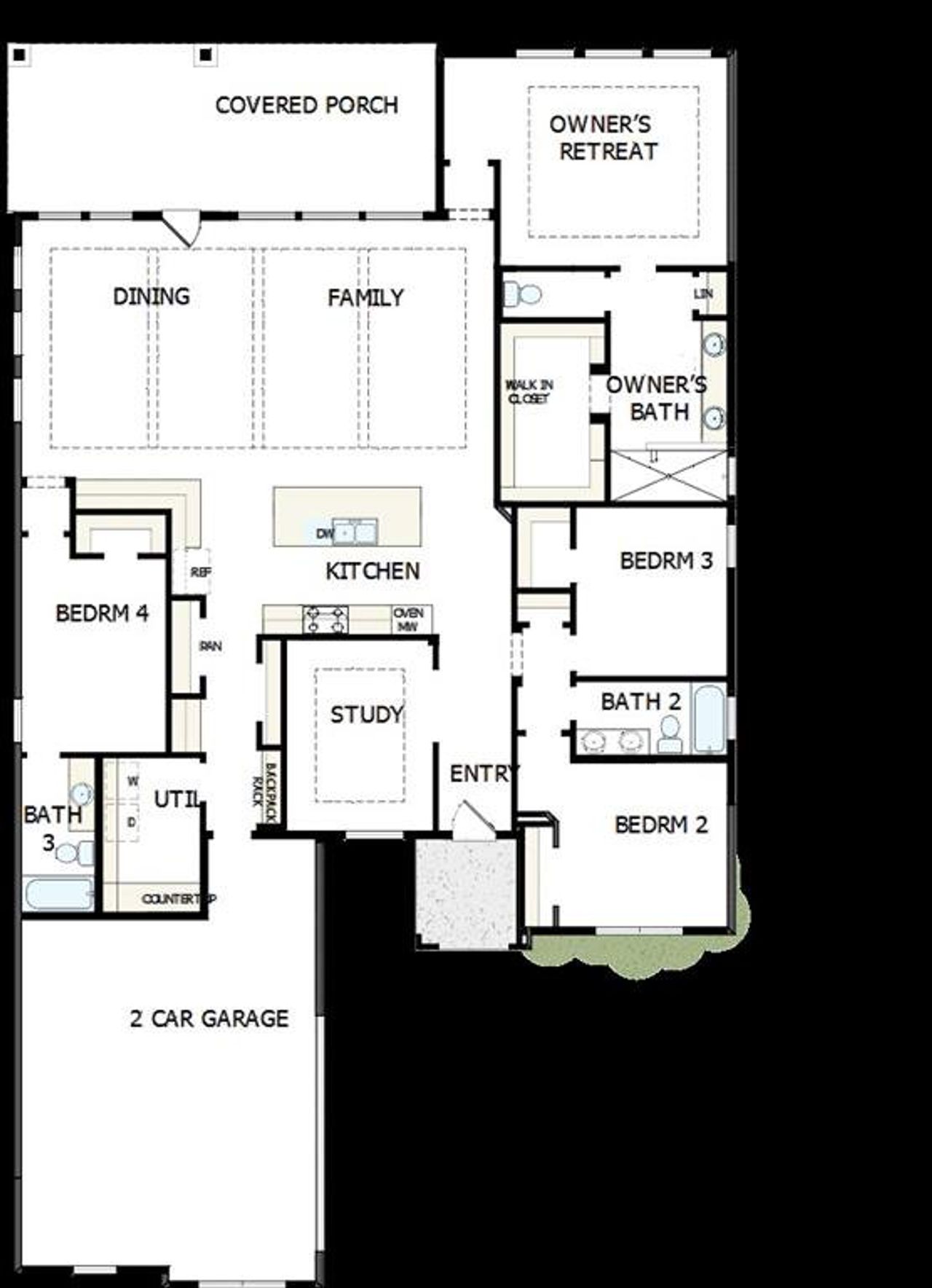 2D floor plan layout of this home in Terraces – Classics, Rockwall, TX (Image 2).