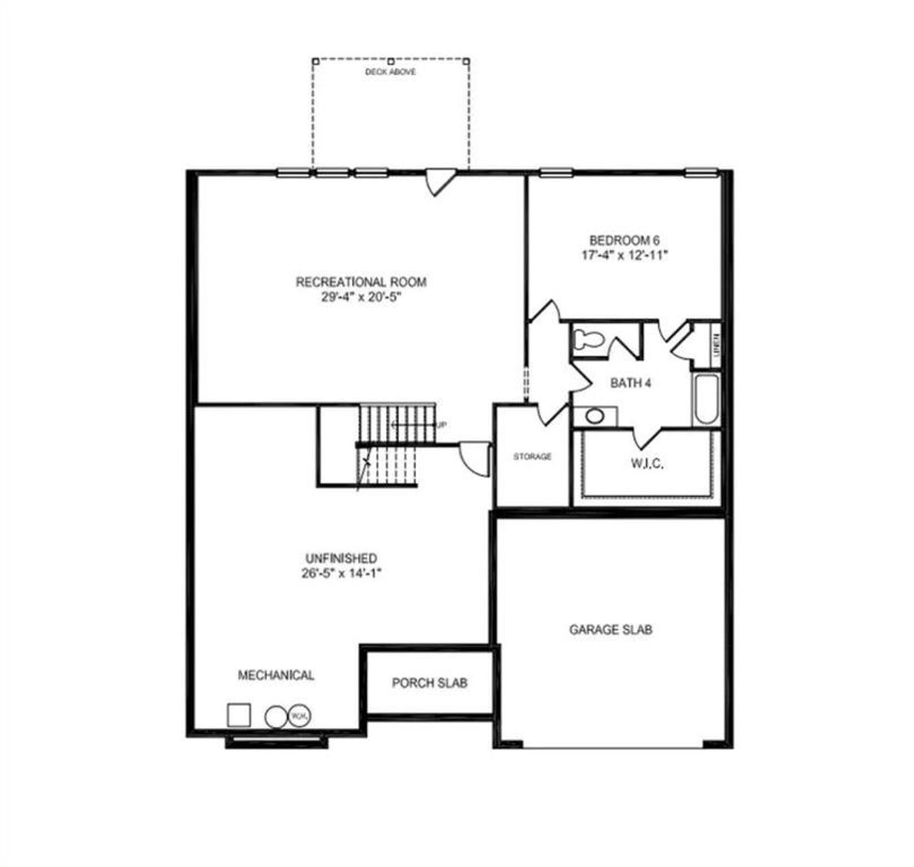 2D floor plan layout of this home in The Fields of Walnut Creek, Pendergrass, GA (Image 2).