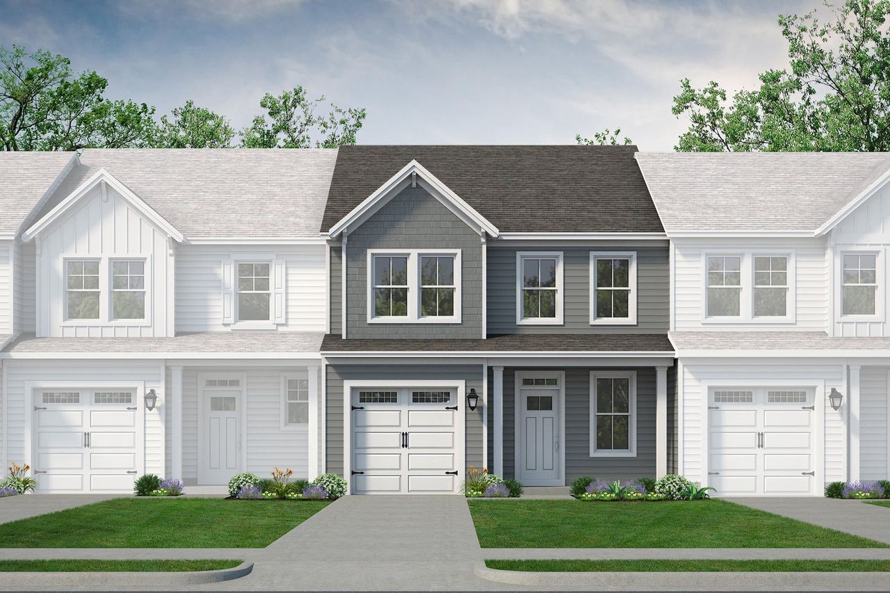 Representative exterior photo of a completed home built from the The Dahlia by Chesapeake Homes in Riverwalk Pointe at Mallory Creek, Leland, NC (Image 2).