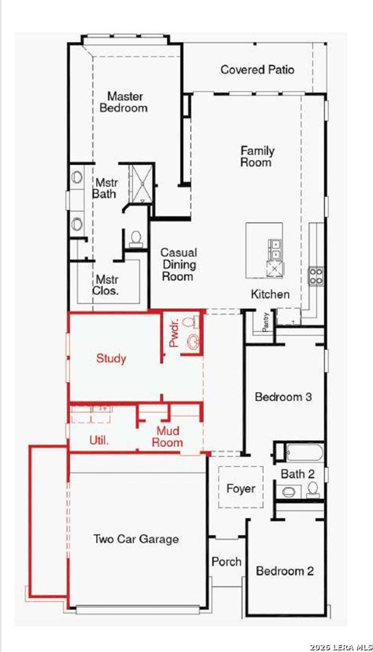 2D floor plan layout of this home in Sunflower Ridge, New Braunfels, TX (Image 2).